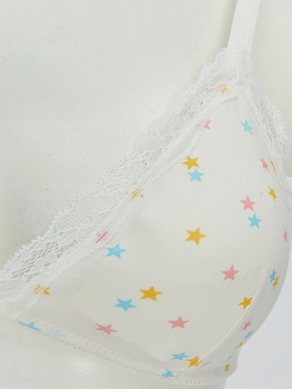 Ekru Balensiz Dolgusuz Desenli İlk Sütyen-2