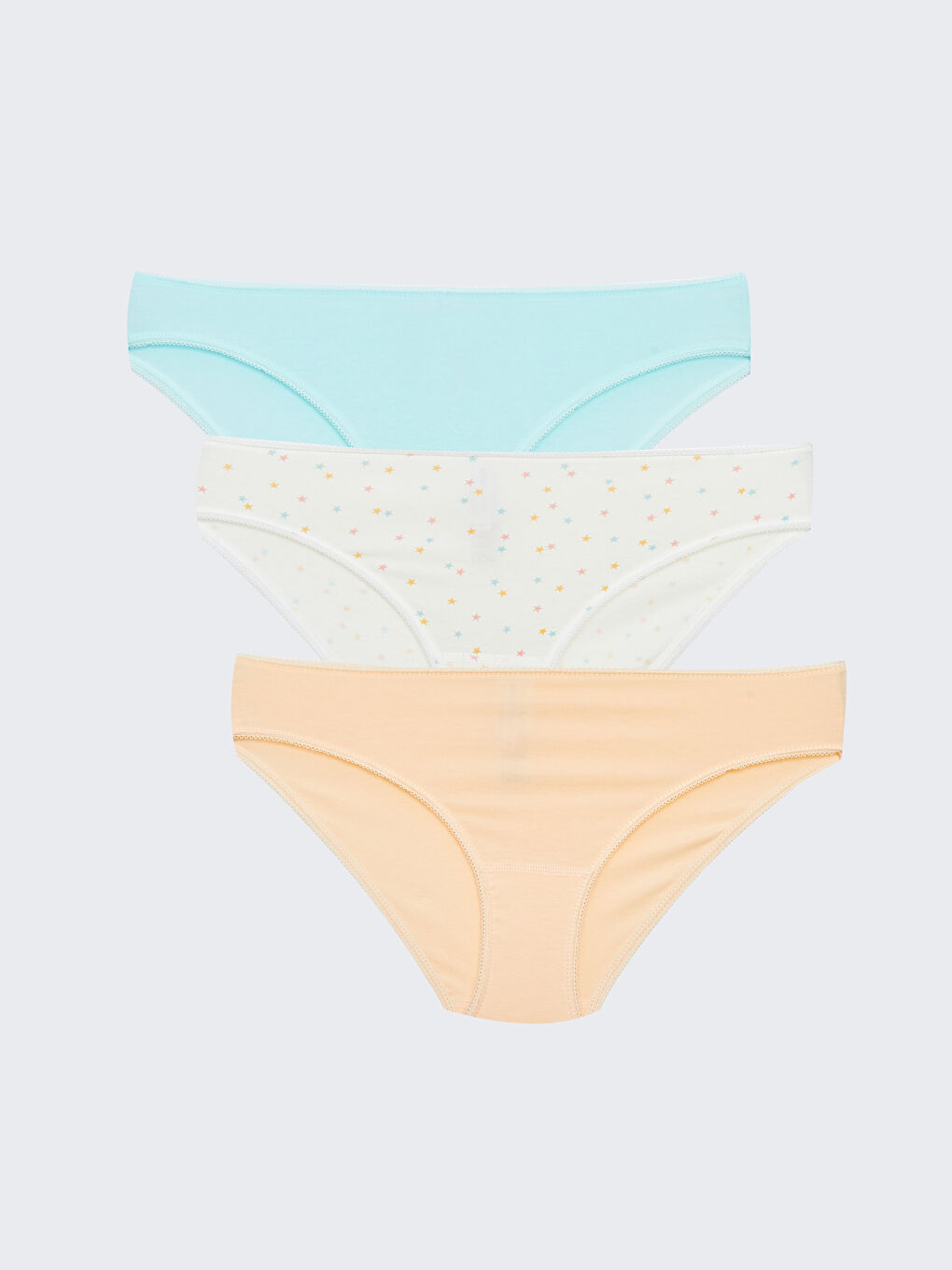 Ekru Desenli Bikini Külot 3'lü Paket