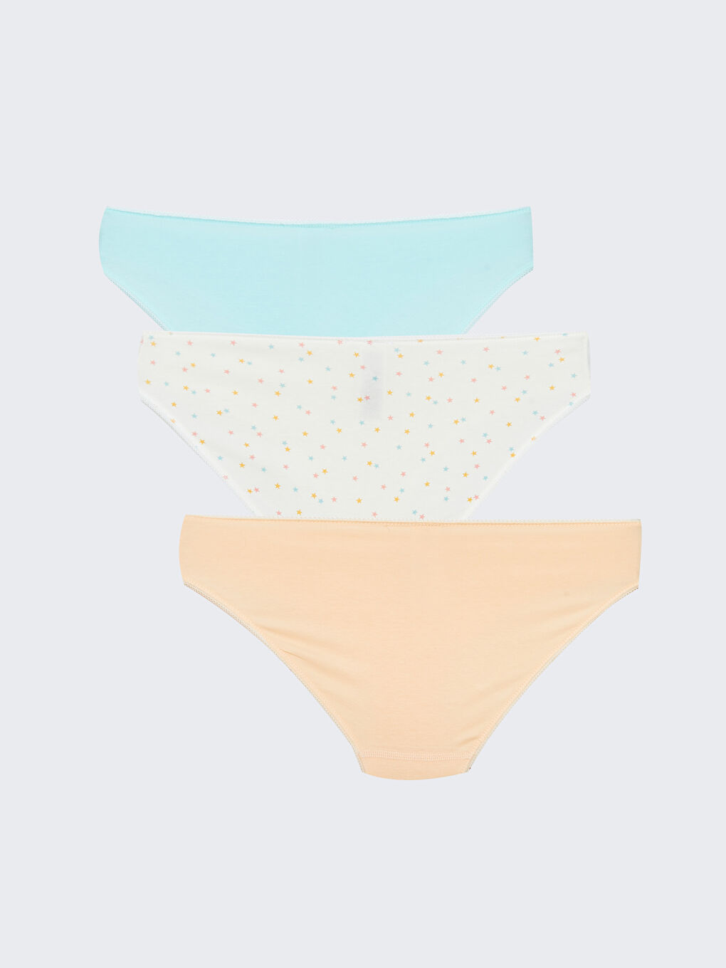 Ekru Desenli Bikini Külot 3'lü Paket-1