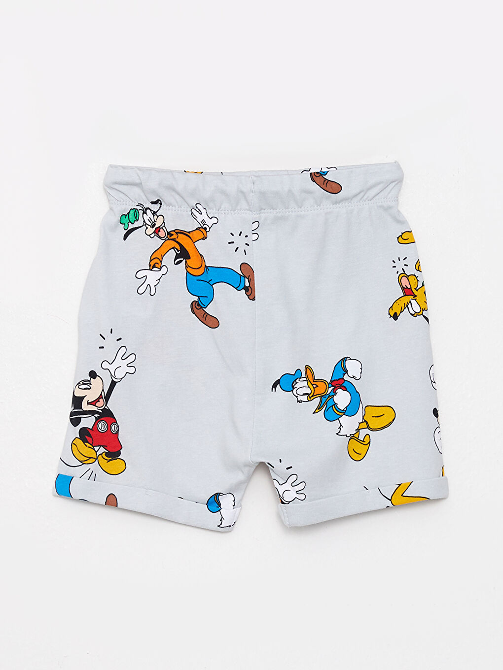 Gri Beli Lastikli Disney Baskılı Erkek Bebek Şort-1