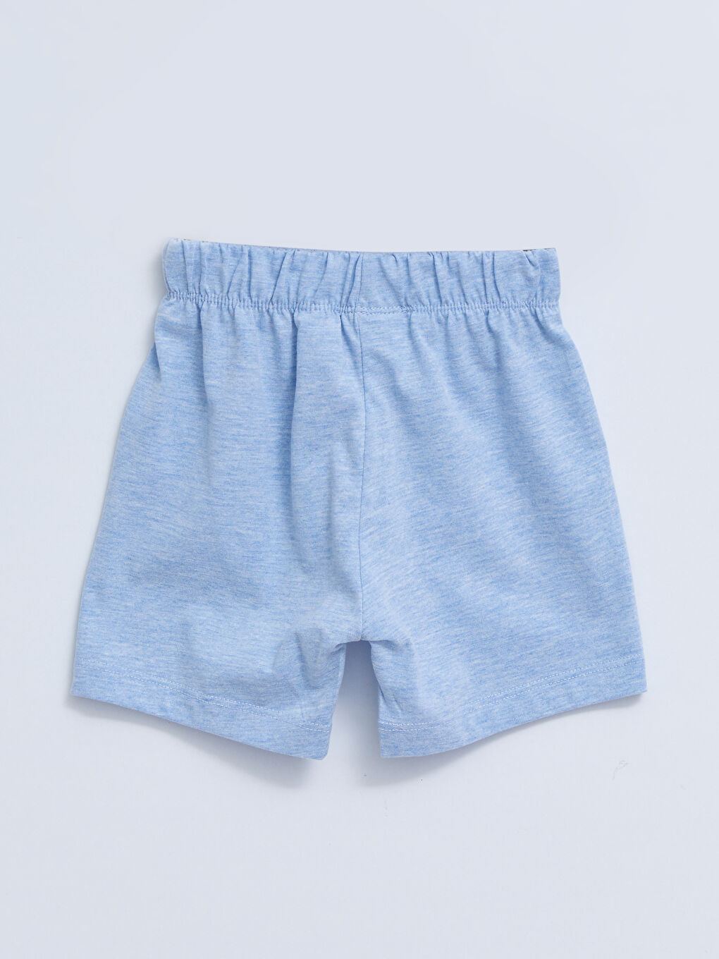 Ekru Bisiklet Yaka Kısa Kollu Baskılı Pamuklu Erkek Bebek Tişört ve Şort 2'li Takım-3