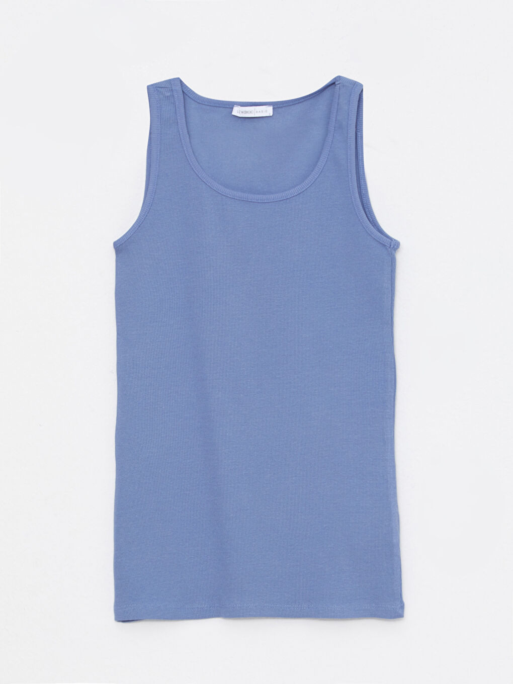 Женская майка с U-образным вырезом и однотонным дизайном-4