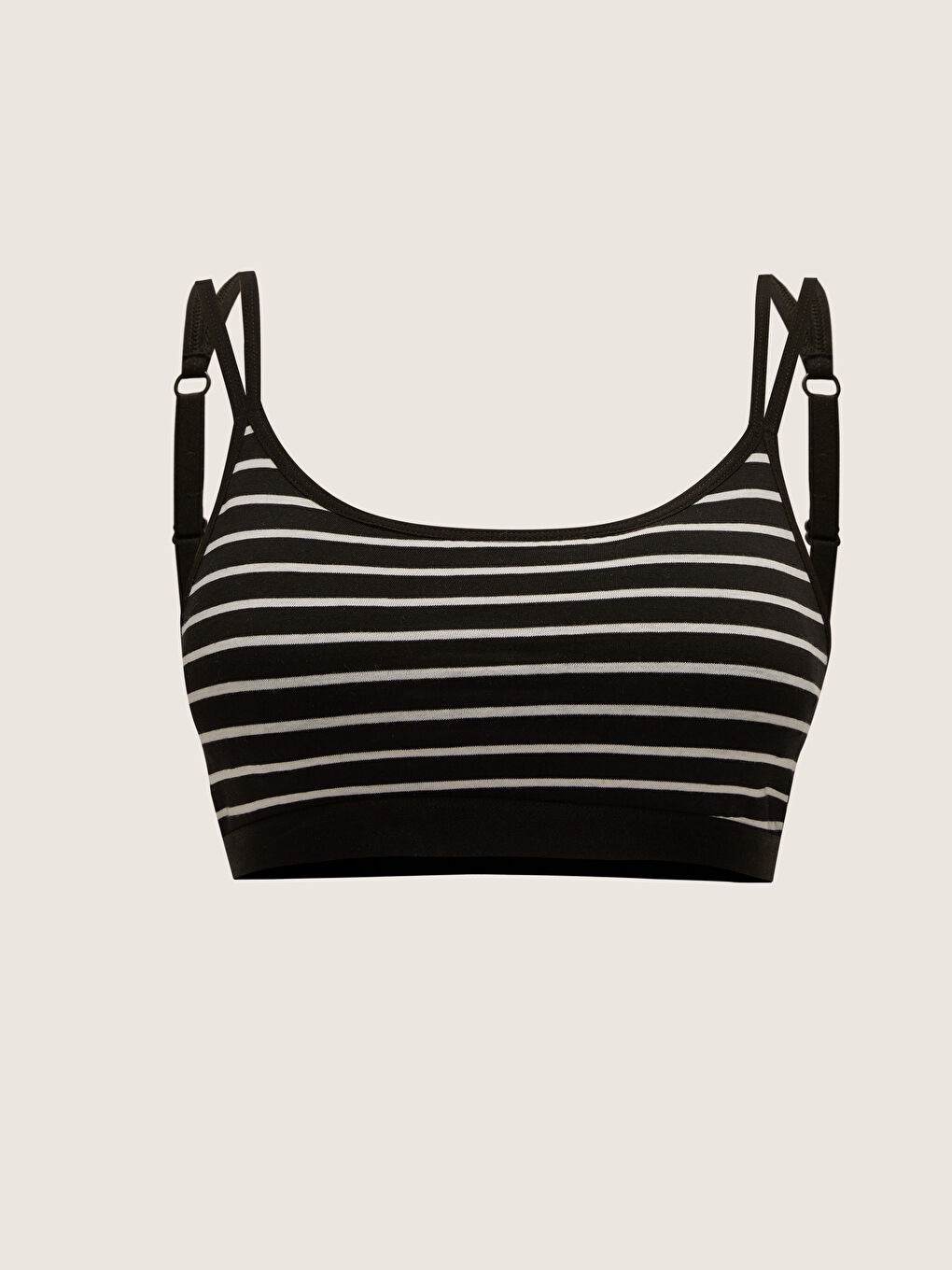 Siyah Balensiz Çizgili Büstiyer