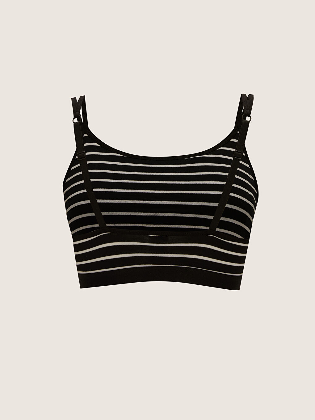 Siyah Balensiz Çizgili Büstiyer-1