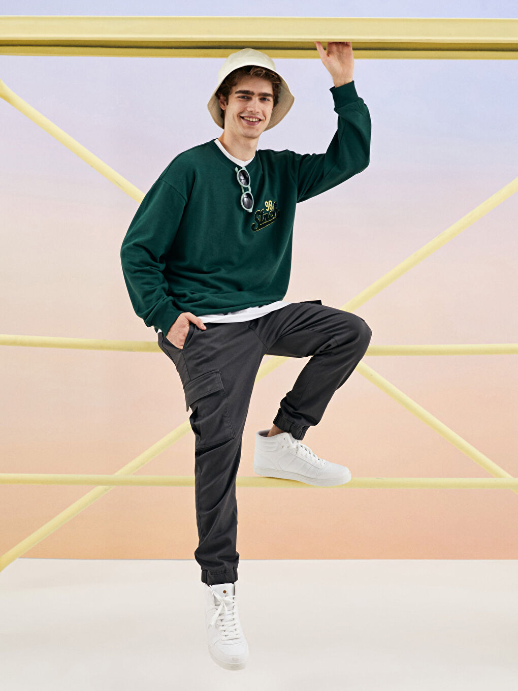 Antrasit Slim Fit Gabardin Erkek Jogger Pantolon