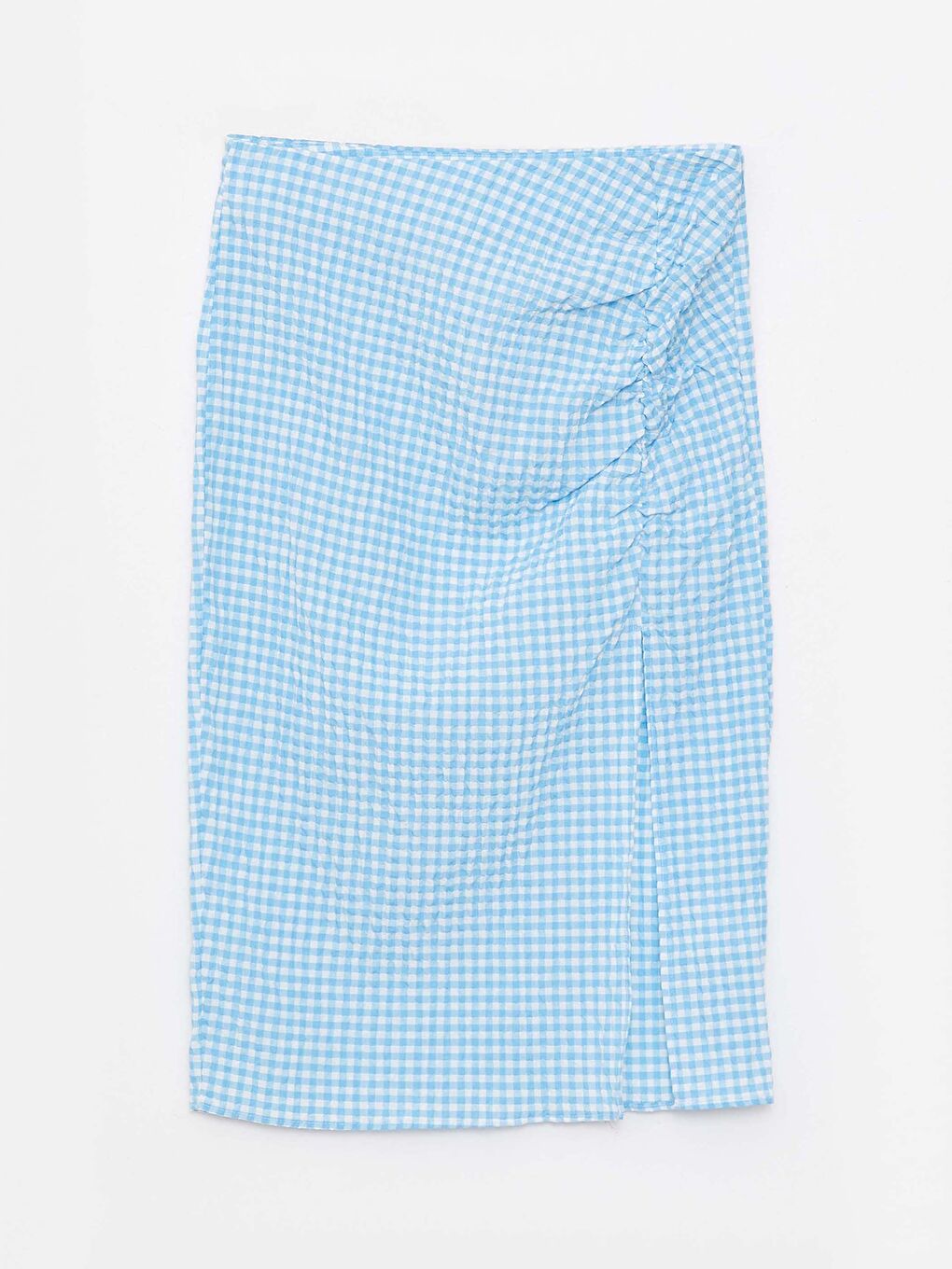 Zippered Waist Plaid Poplin Women's Skirt -S2JD12Z8-LLC