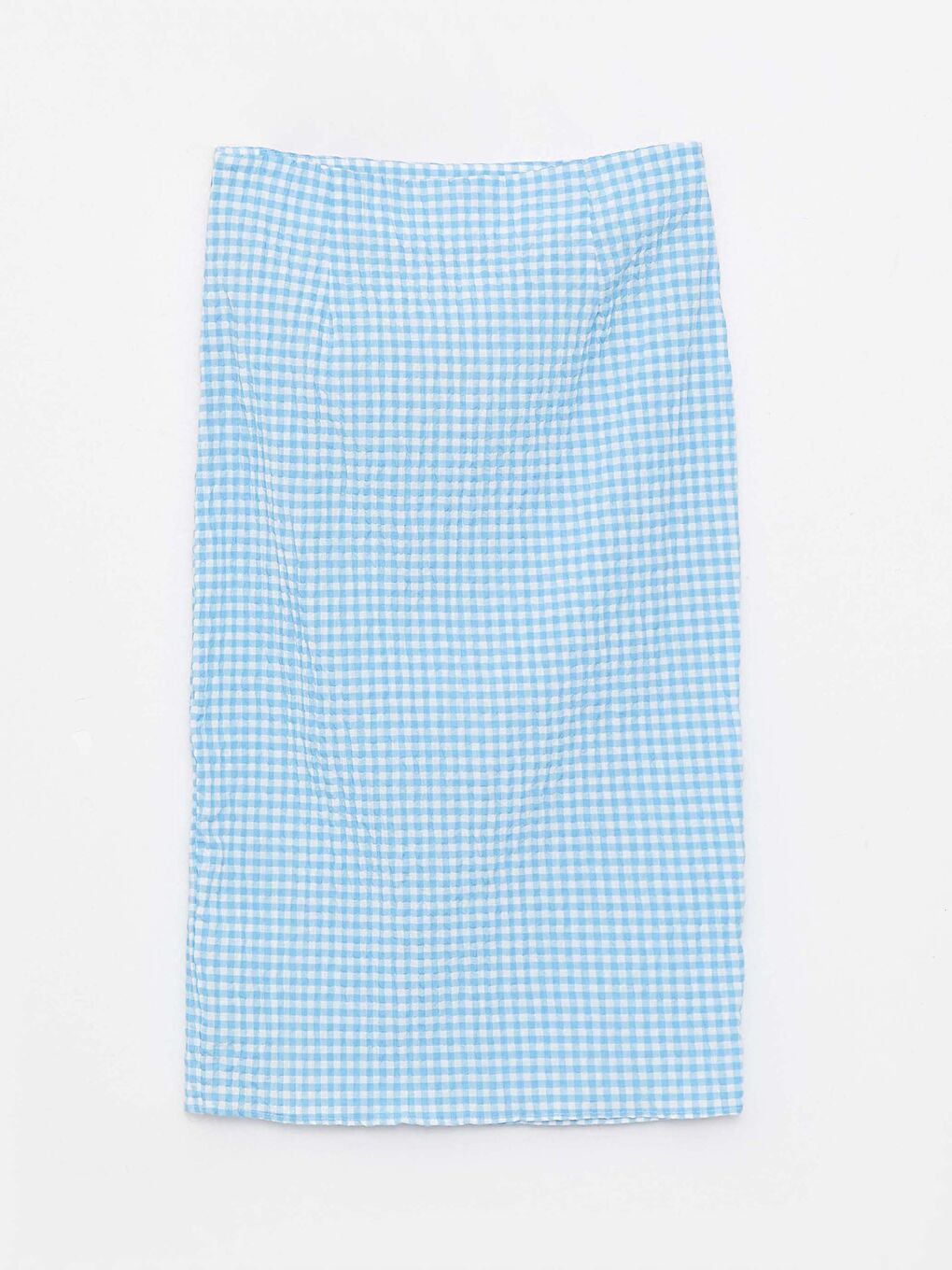 Zippered Waist Plaid Poplin Women's Skirt -S2JD12Z8-LLC