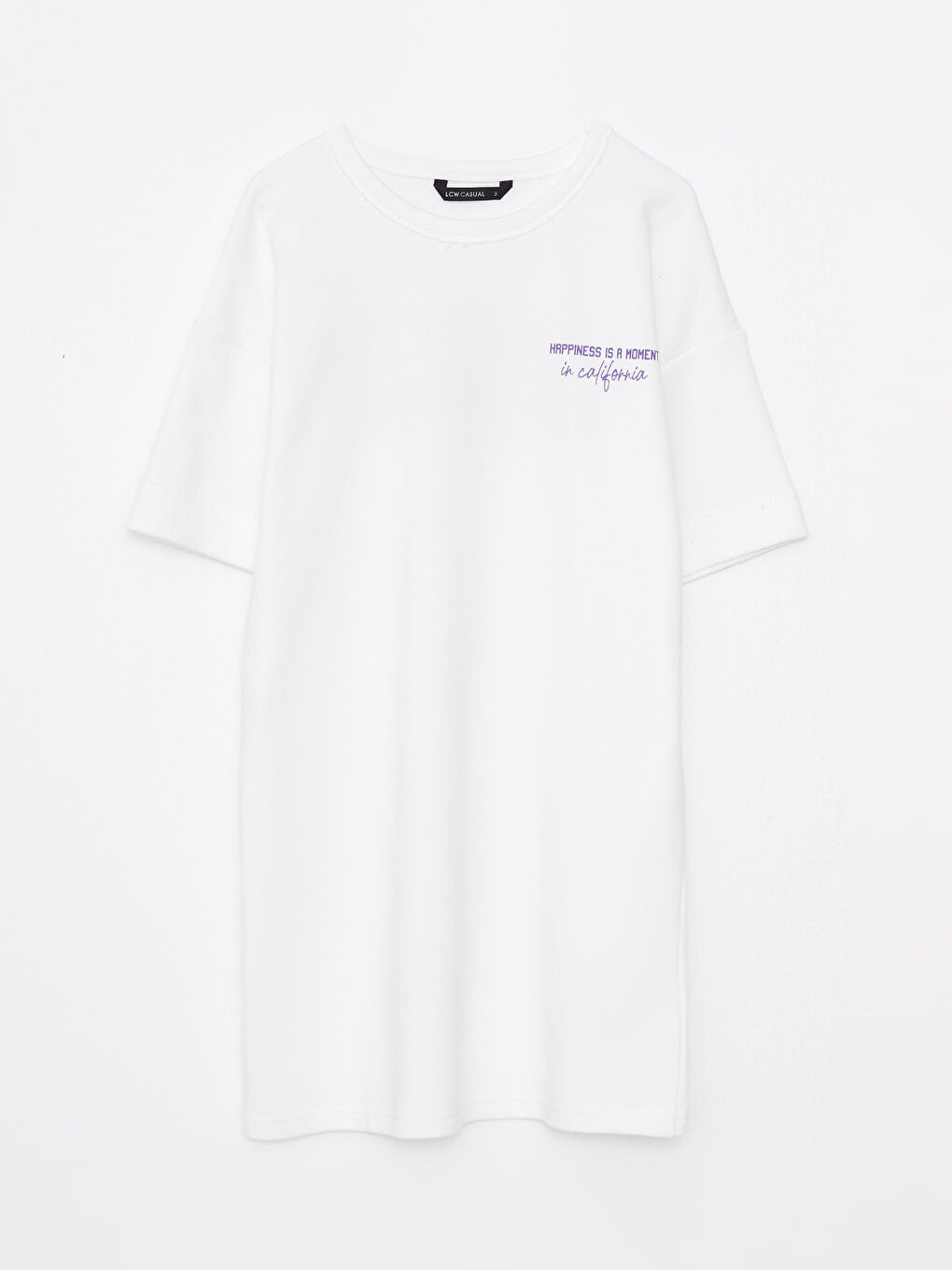 Rundhalsausschnitt Bedrucktes Kurzarm Kleid für Damen-5