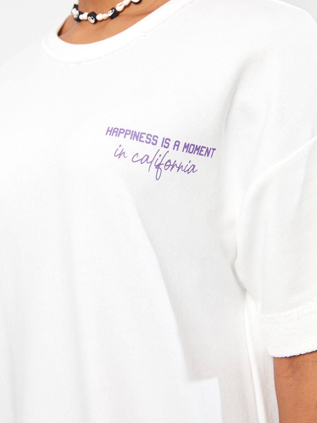 Rundhalsausschnitt Bedrucktes Kurzarm Kleid für Damen-3