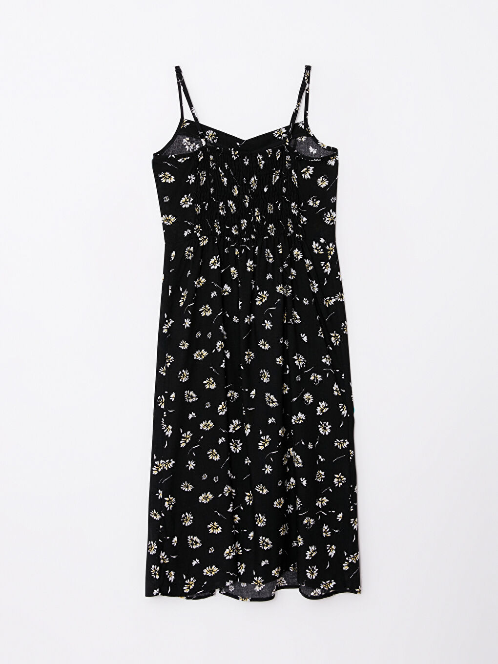 LCW Vision Herzausschnitt Blumig Riemchen Viskose Kleid für Damen -S2JD16Z8-LQJ
