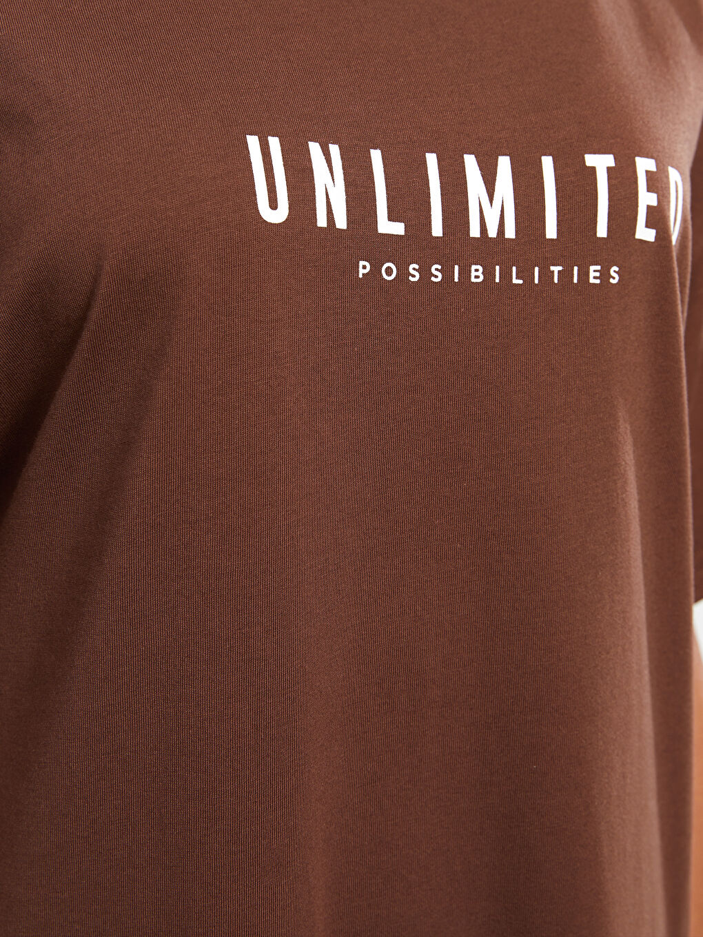 Kahverengi Bisiklet Yaka Baskılı Kısa Kollu Pamuklu Kadın Elbise-3