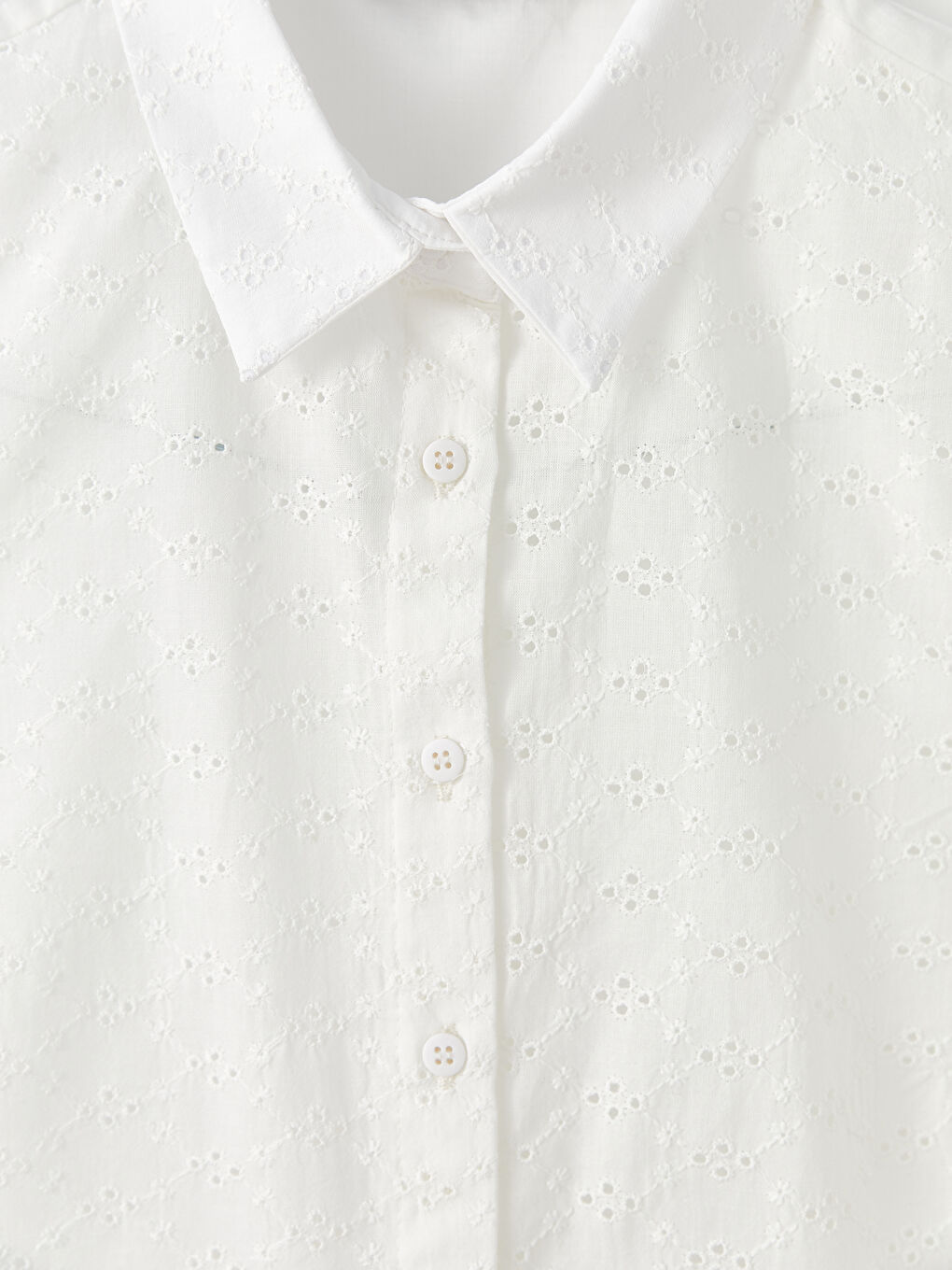 LC Waikiki Front Button Closure Embroidered Sleeveless Poplin Women's Shirt -S2JD29Z8-R9K