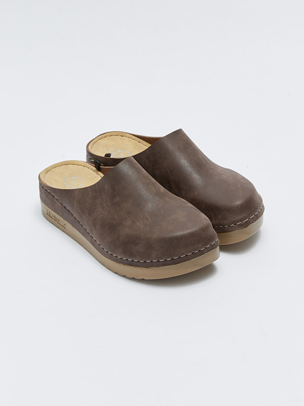 Kahverengi Önü Kapalı Kalın Taban Kadın Terlik