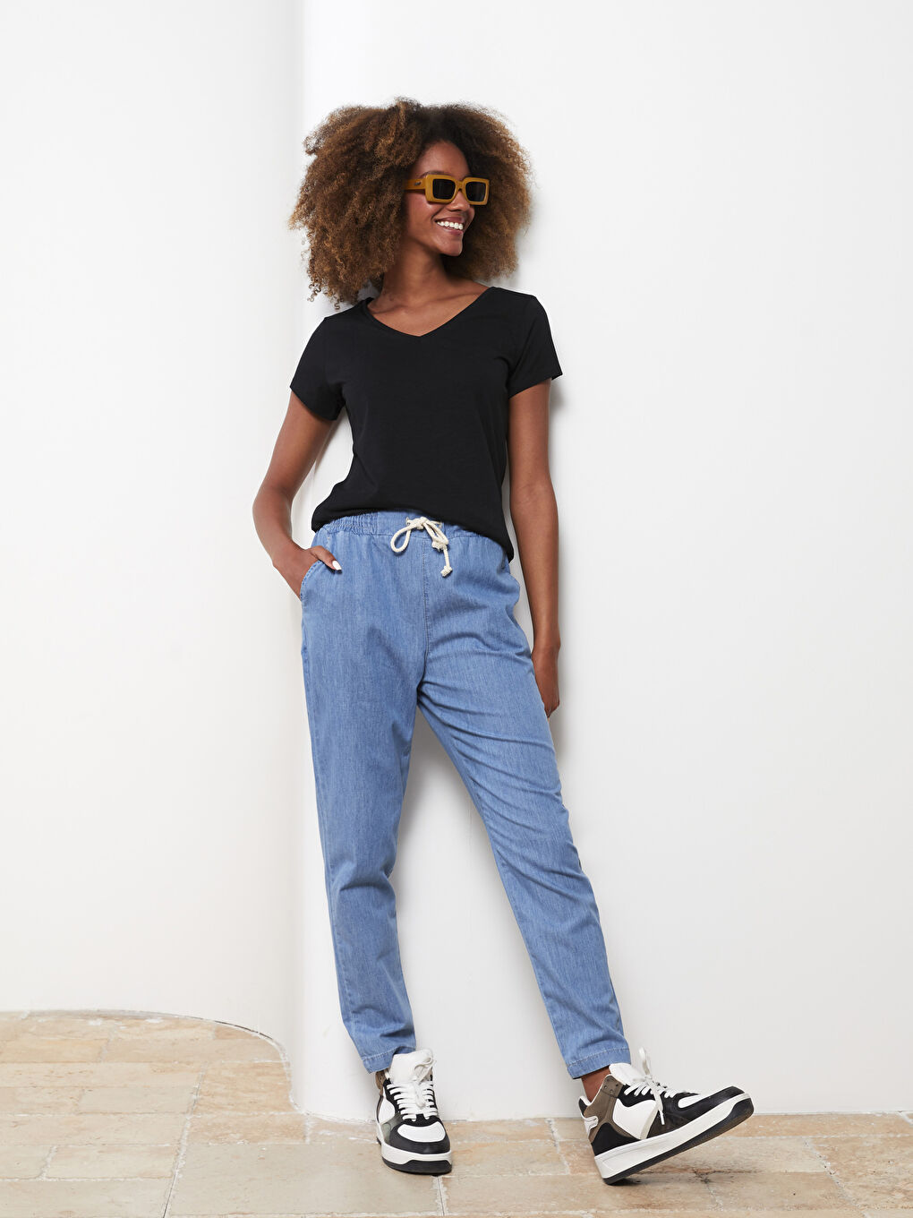 Elastic Waist Paperbag Women's Rodeo Jeans-1