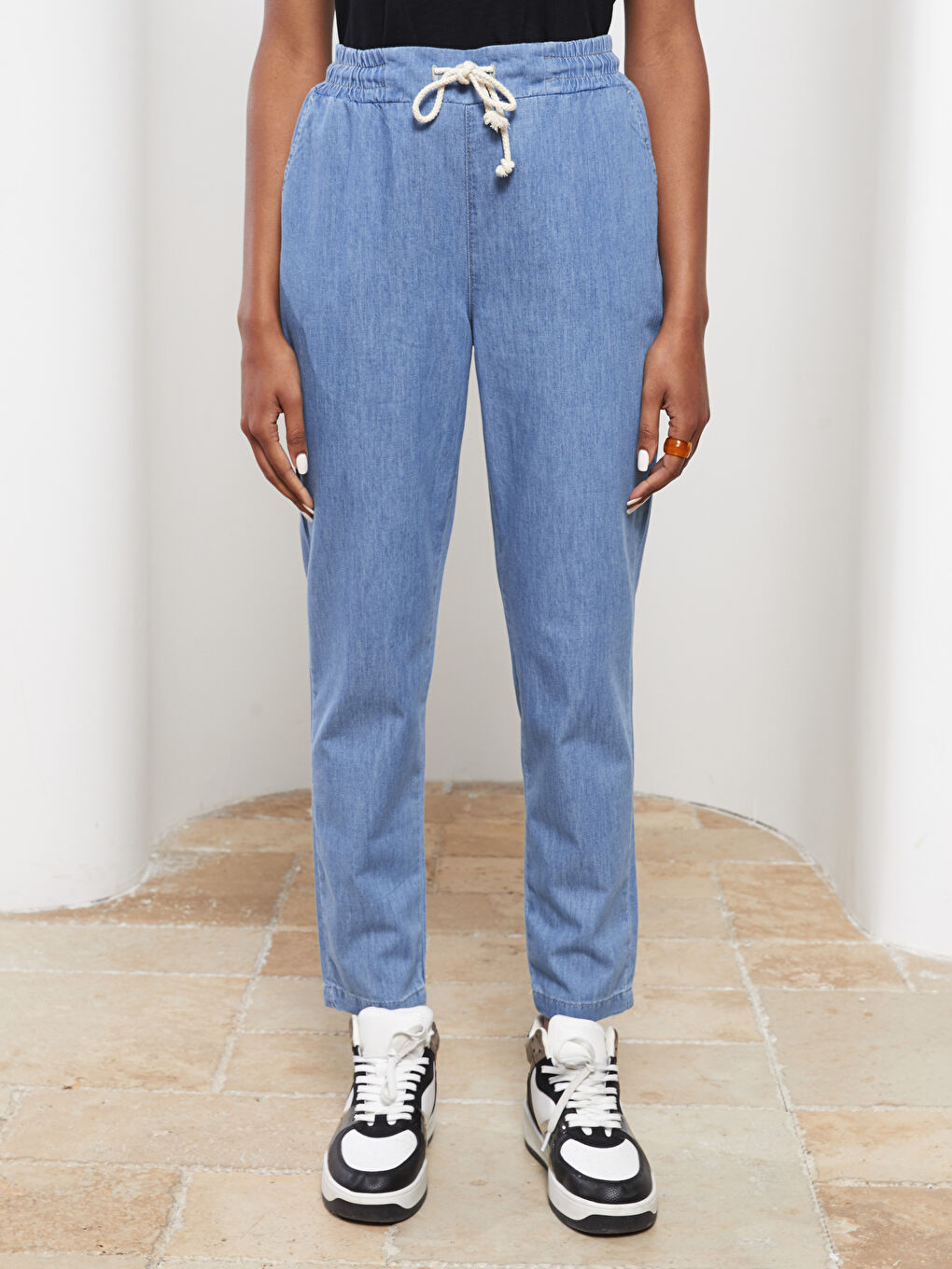 Elastic Waist Paperbag Women's Rodeo Jeans-2