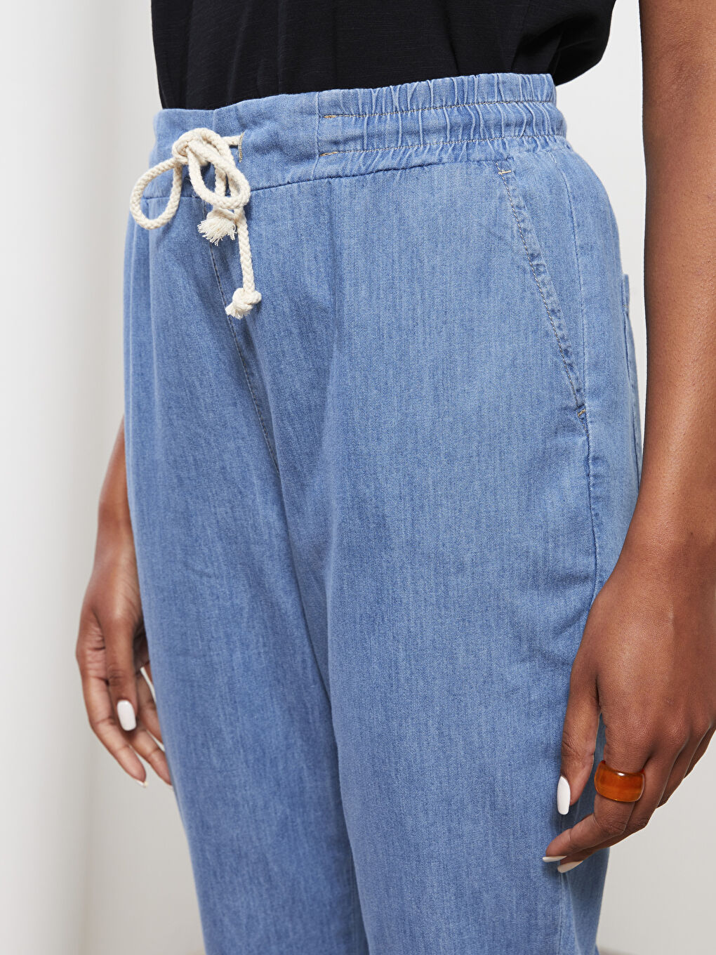 Elastic Waist Paperbag Women's Rodeo Jeans-3