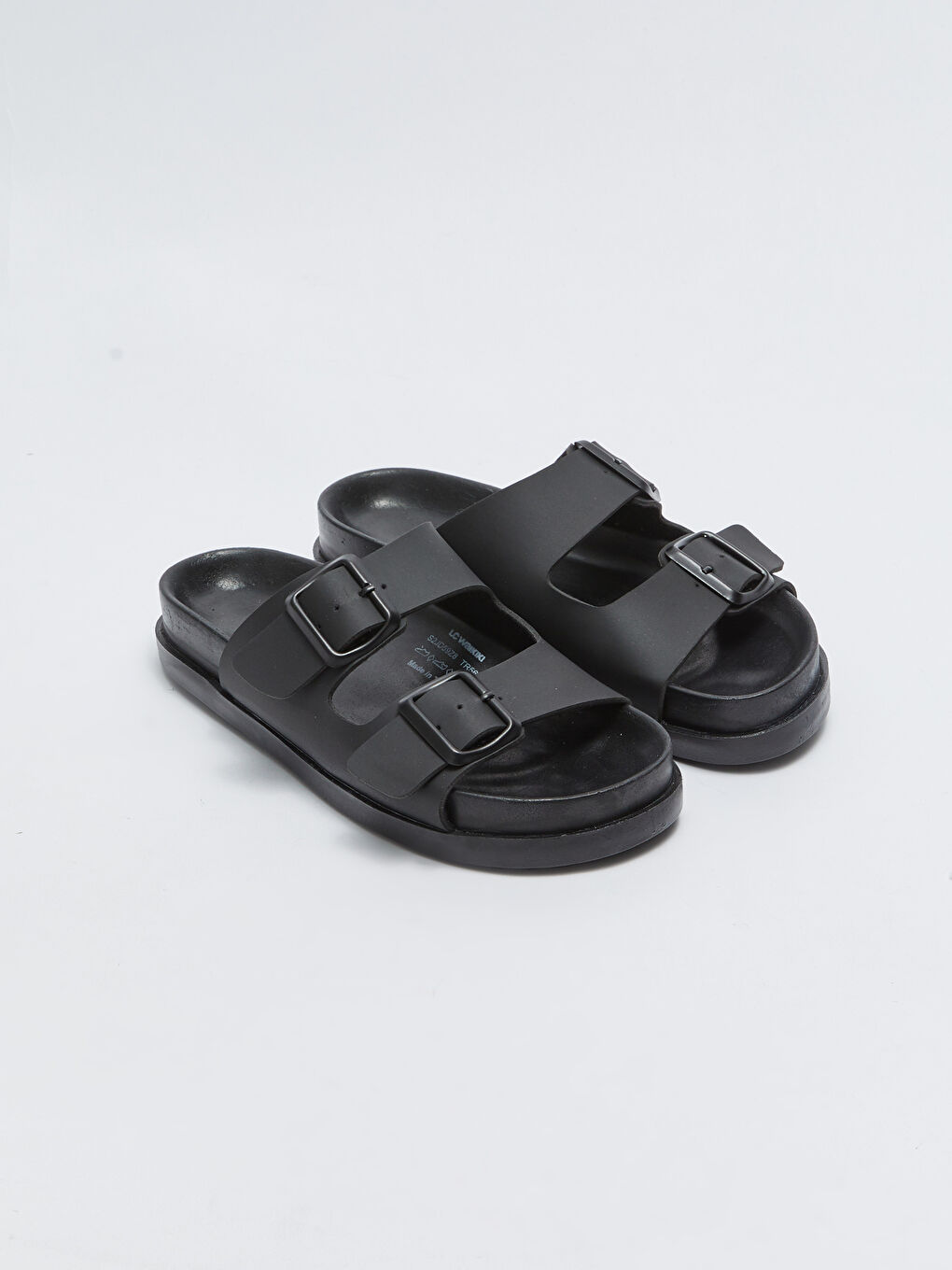 Тапочки Женские с Двумя Ремешками и Пряжкой.