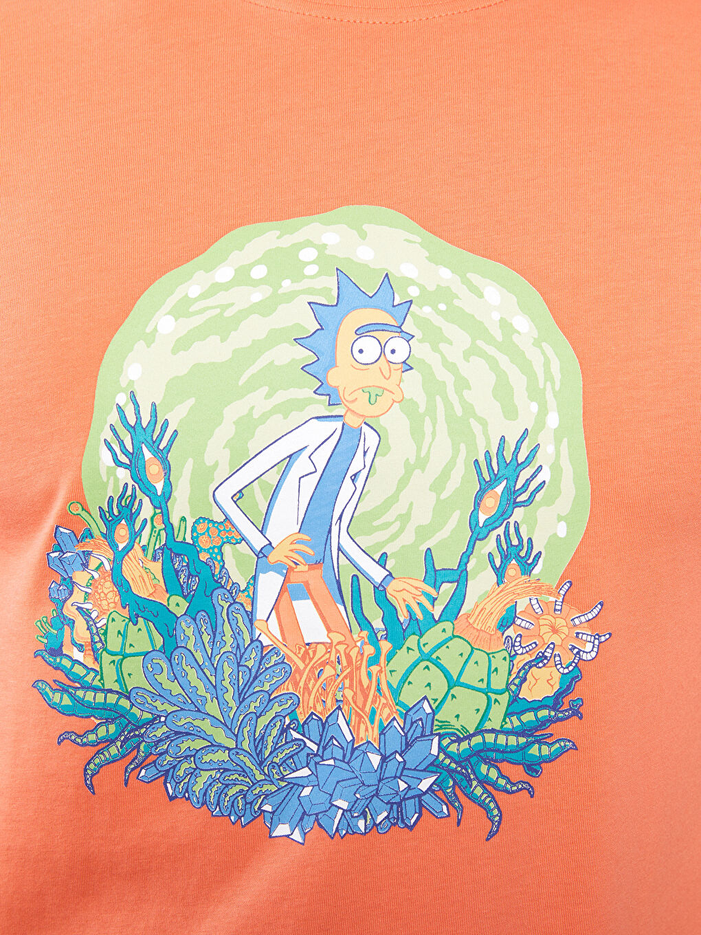 Mercan Bisiklet Yaka Kısa Kollu Baskılı Penye Erkek Tişört-3