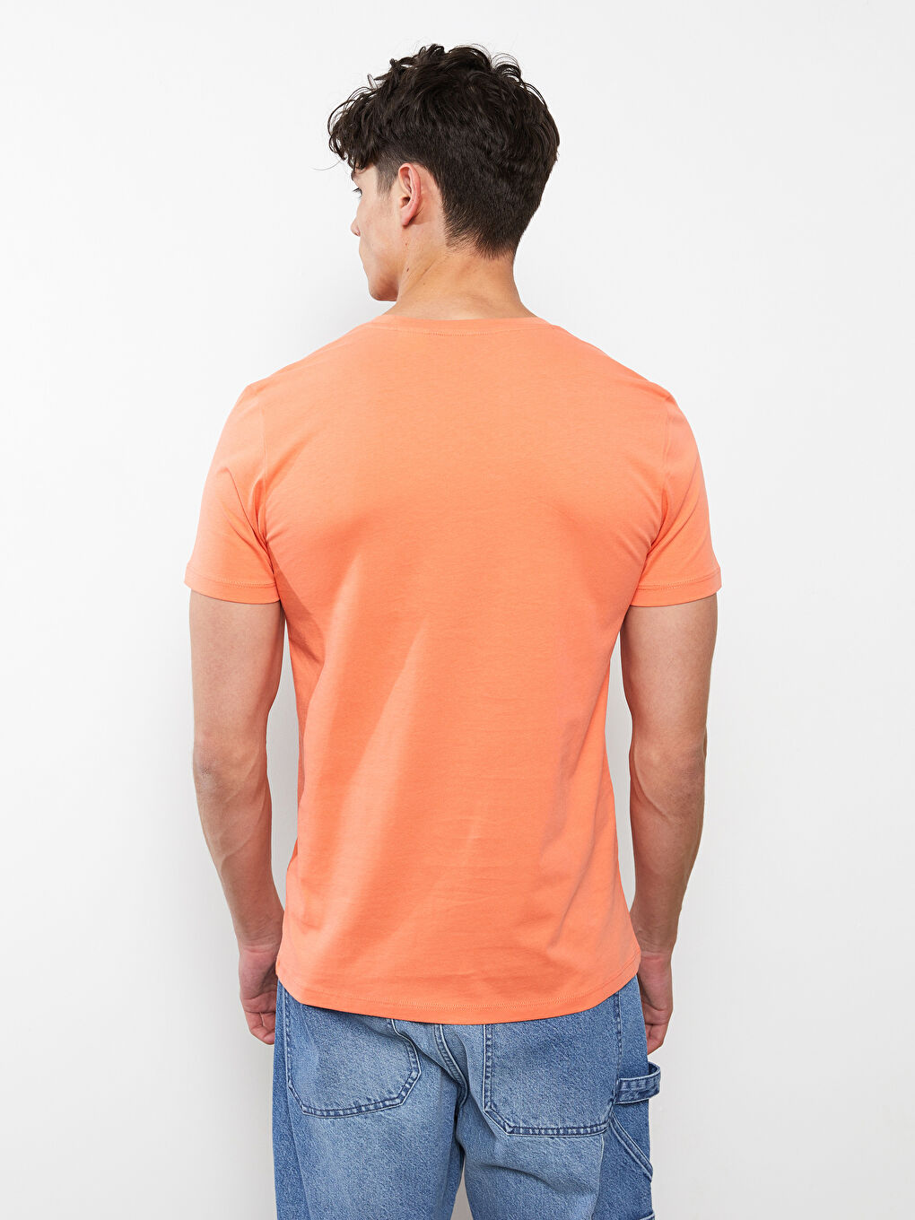 Mercan Bisiklet Yaka Kısa Kollu Baskılı Penye Erkek Tişört-4