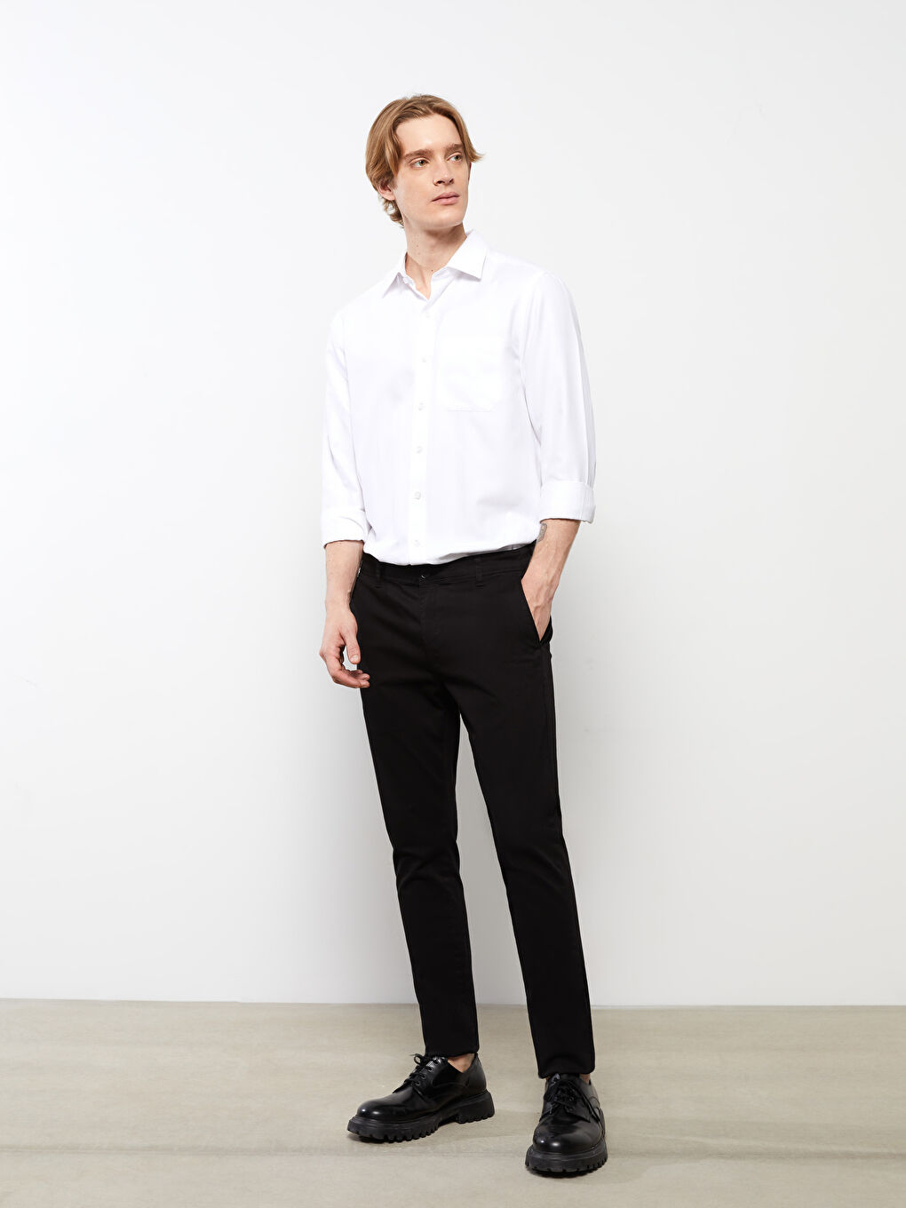 Slim Fit Gabardine Men's Chino Trousers