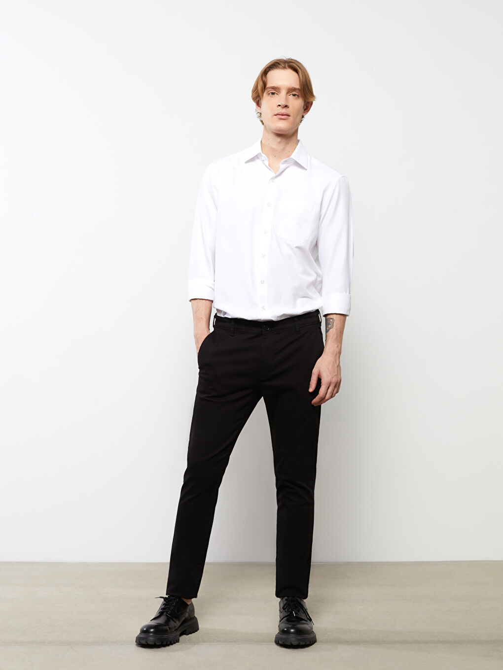 Slim Fit Gabardine Men's Chino Trousers-1