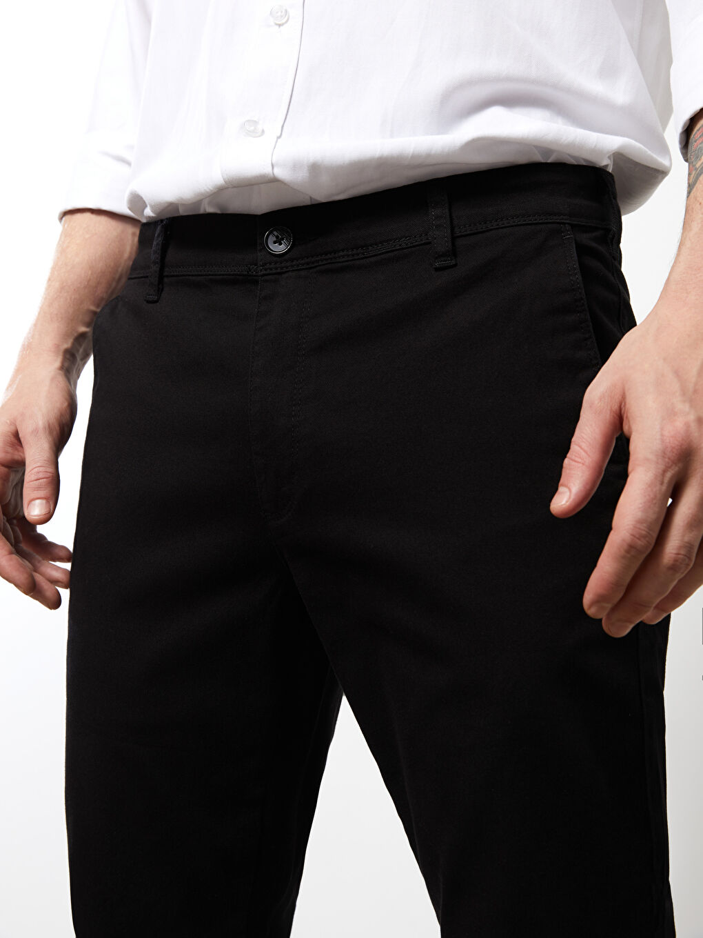 Slim Fit Gabardine Men's Chino Trousers-2