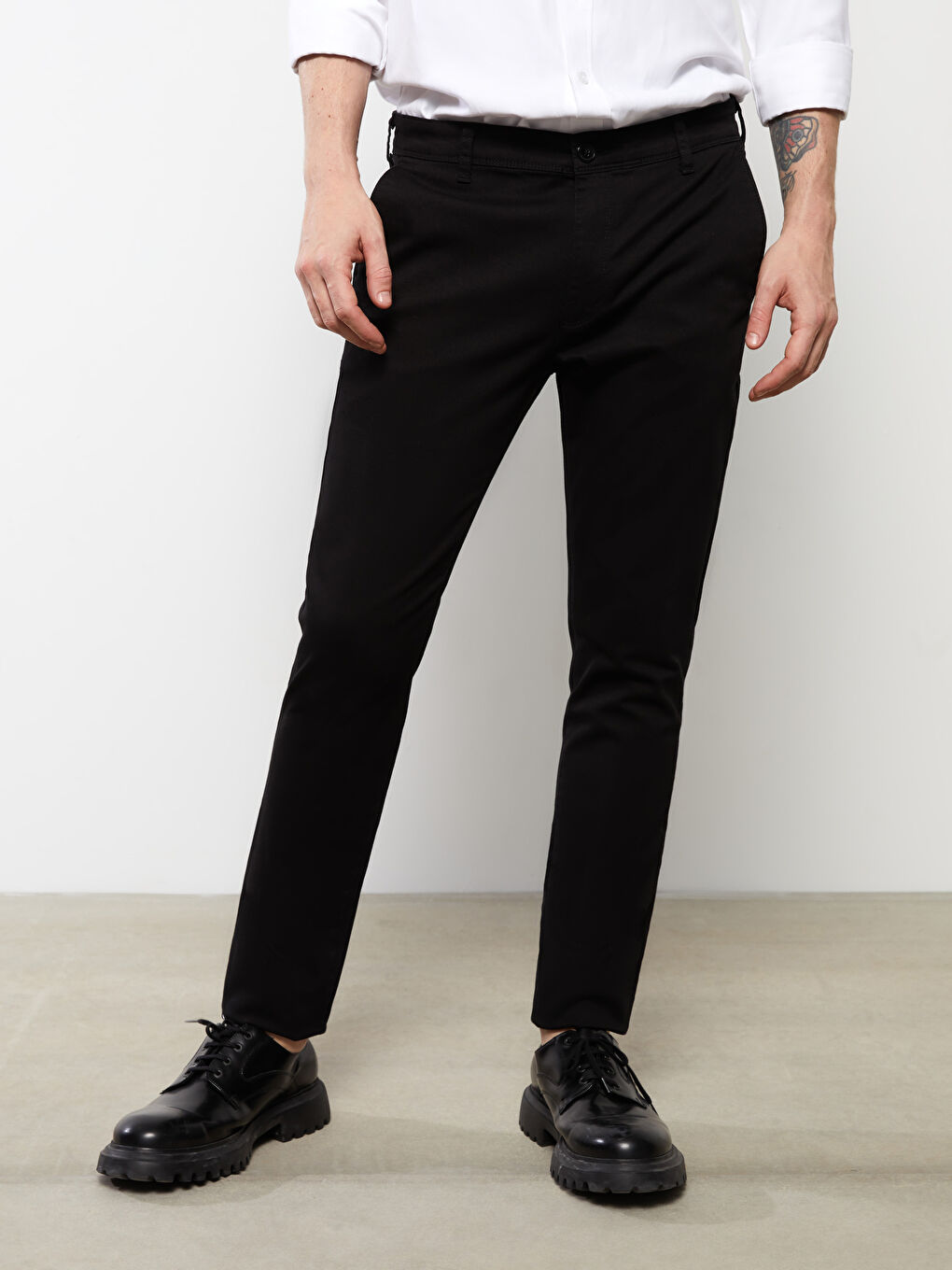 Slim Fit Gabardine Men's Chino Trousers-3