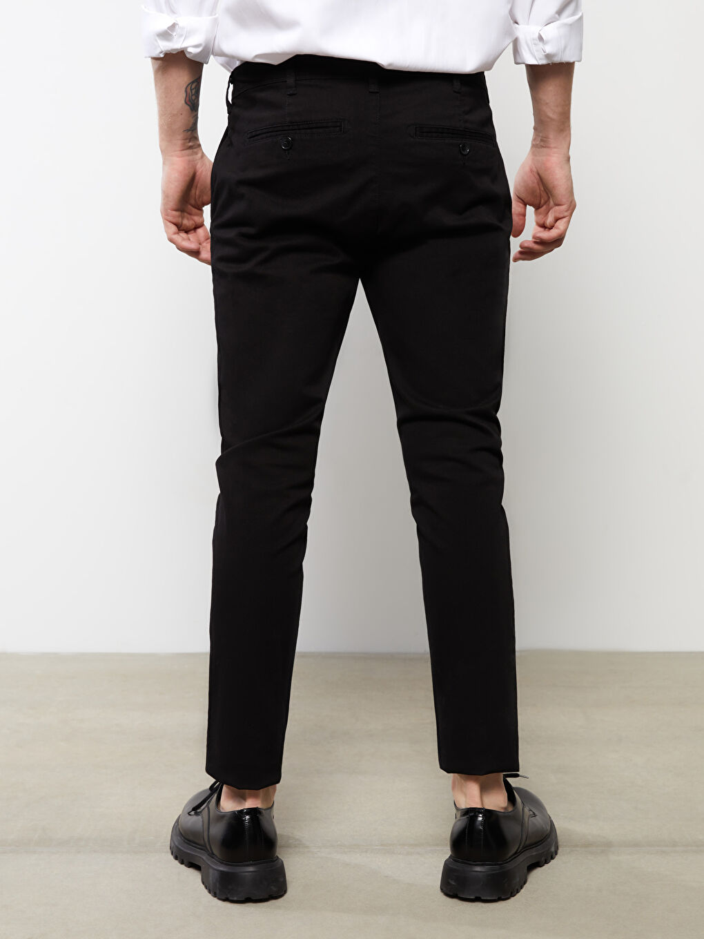 Slim Fit Gabardine Men's Chino Trousers-4