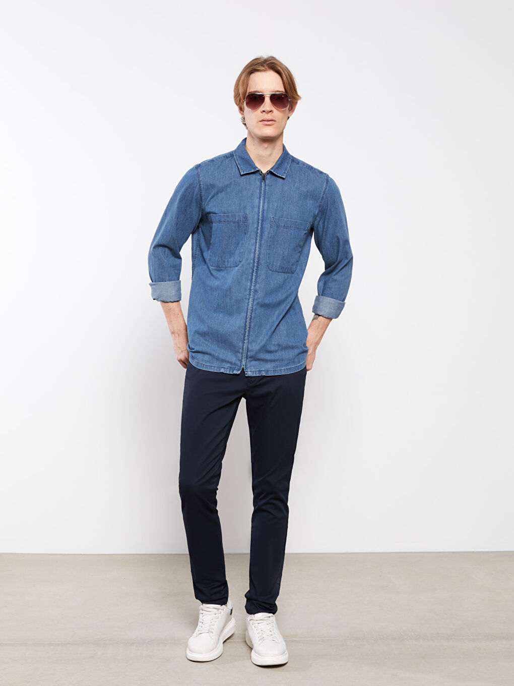 Slim Fit Gabardine Men's Chino Trousers