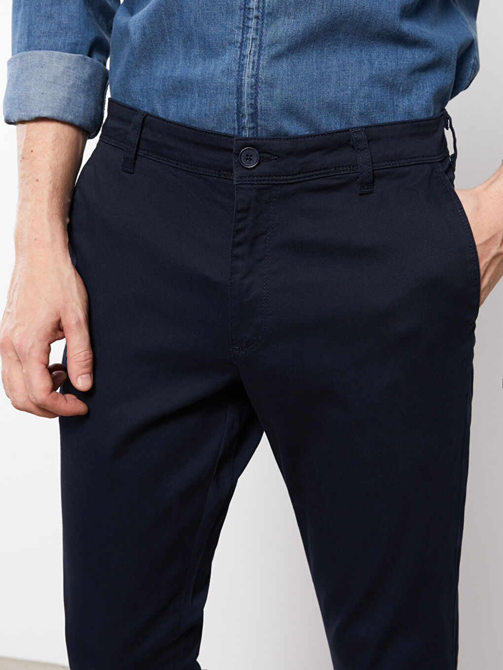 Slim Fit Gabardine Men's Chino Trousers-2