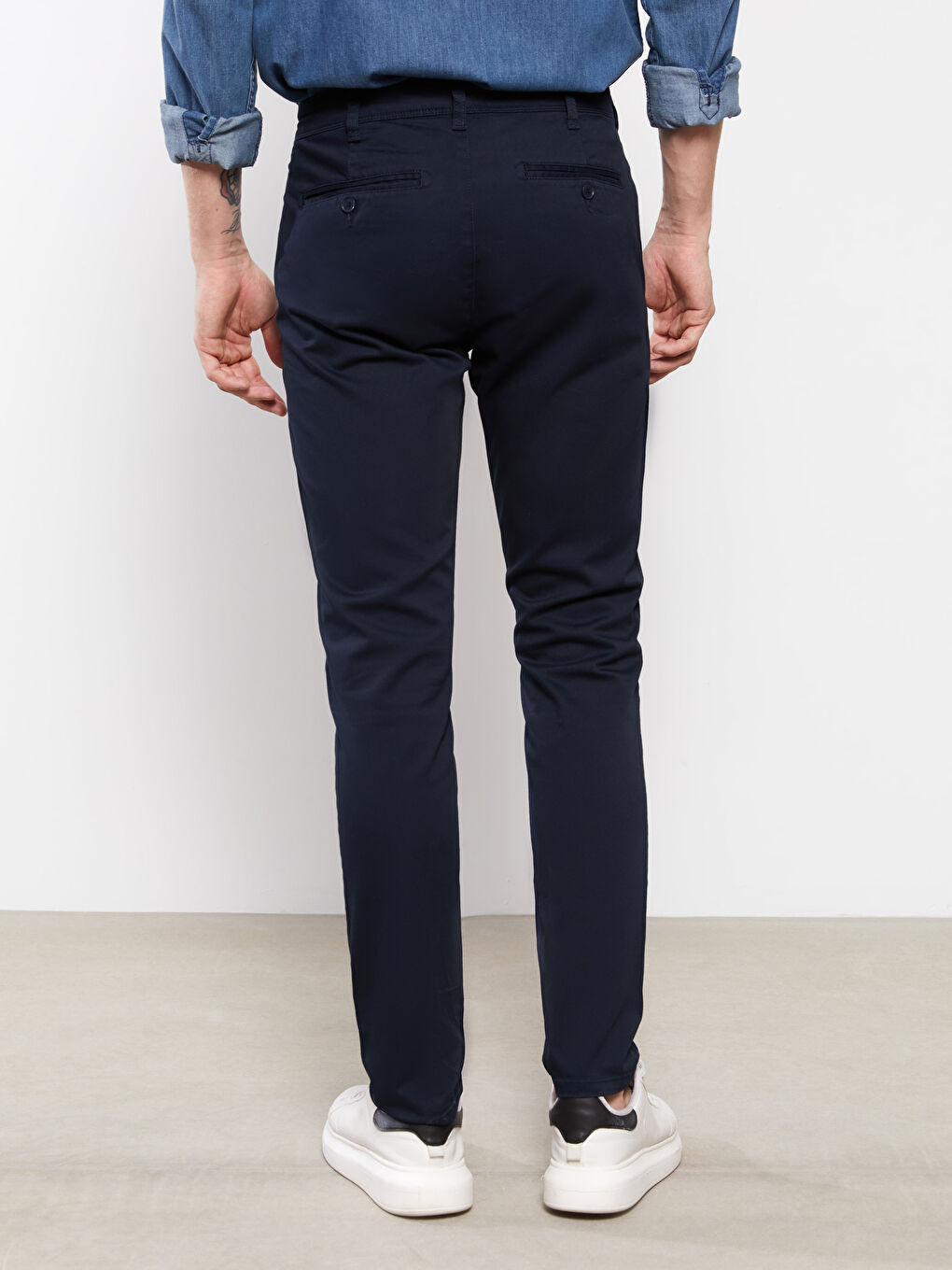 Slim Fit Gabardine Men's Chino Trousers-4