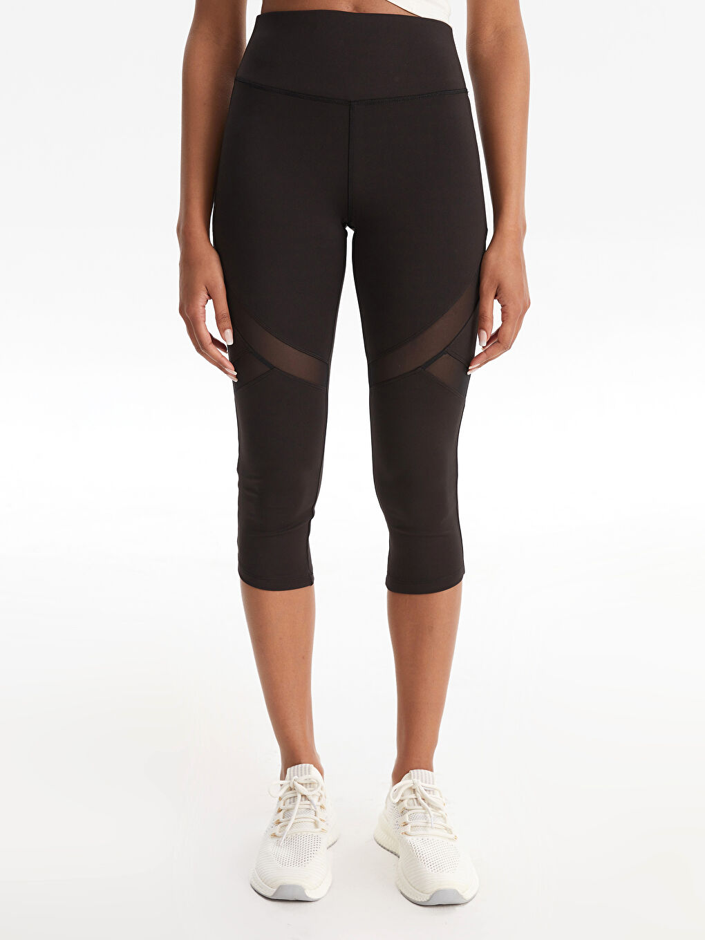 Women's Elasticated Waist Plain Sports Leggings-3