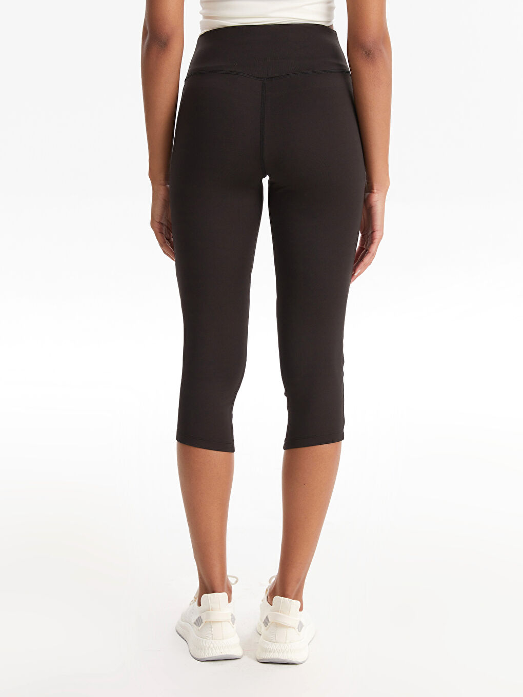 Women's Elasticated Waist Plain Sports Leggings-4
