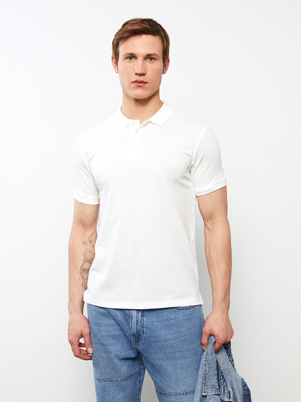 Polo Neck Short Sleeve Jersey Men's T-Shirt -S2JD97Z8-R5B