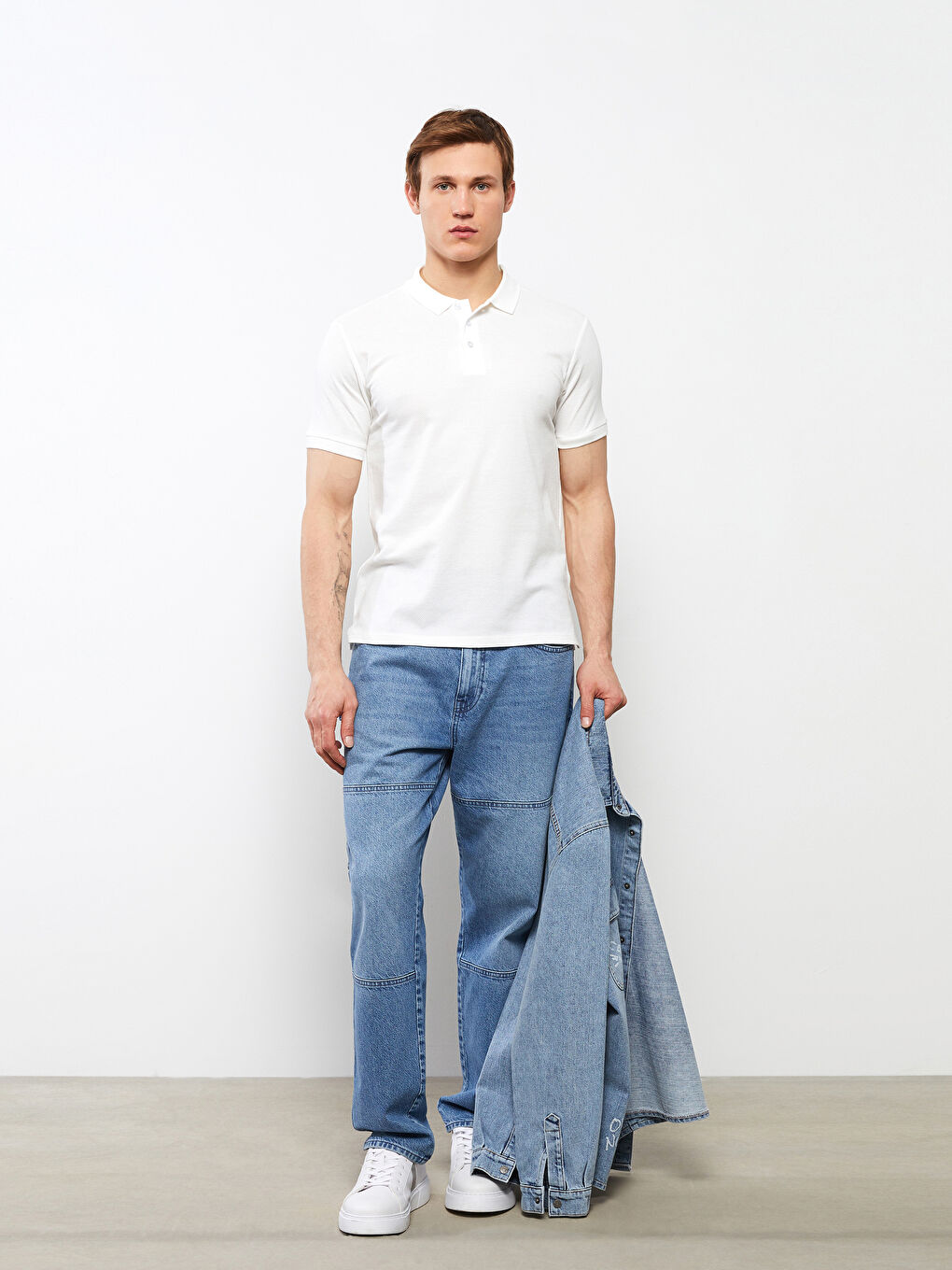 Polo Neck Short Sleeve Jersey Men's T-Shirt -S2JD97Z8-R5B