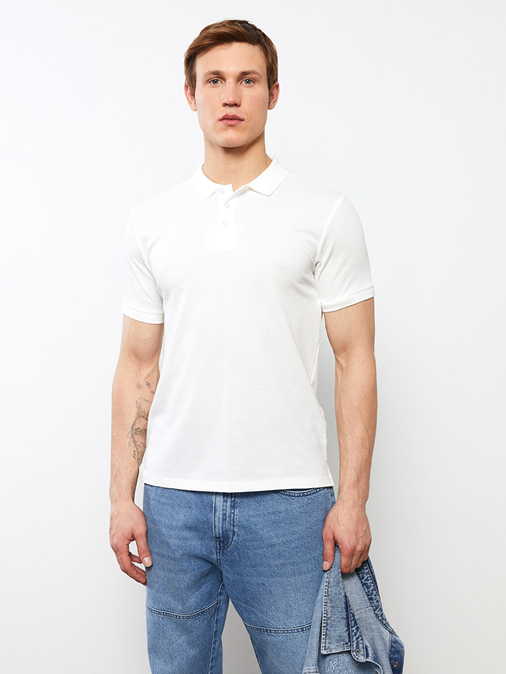 Polo Neck Short Sleeve Jersey Men's T-Shirt -S2JD97Z8-R5B