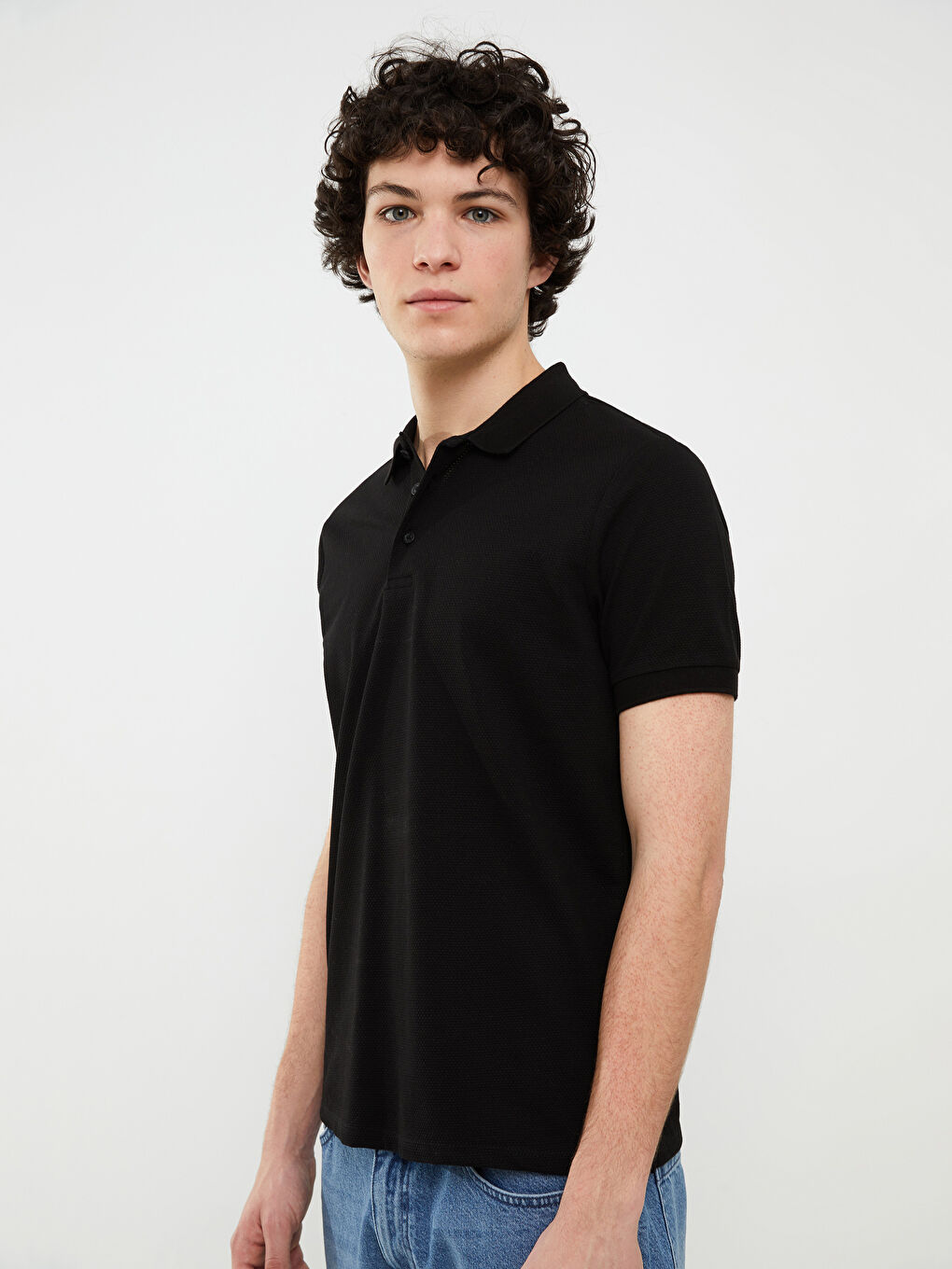 Polo Neck Short Sleeve Jersey Men's T-Shirt