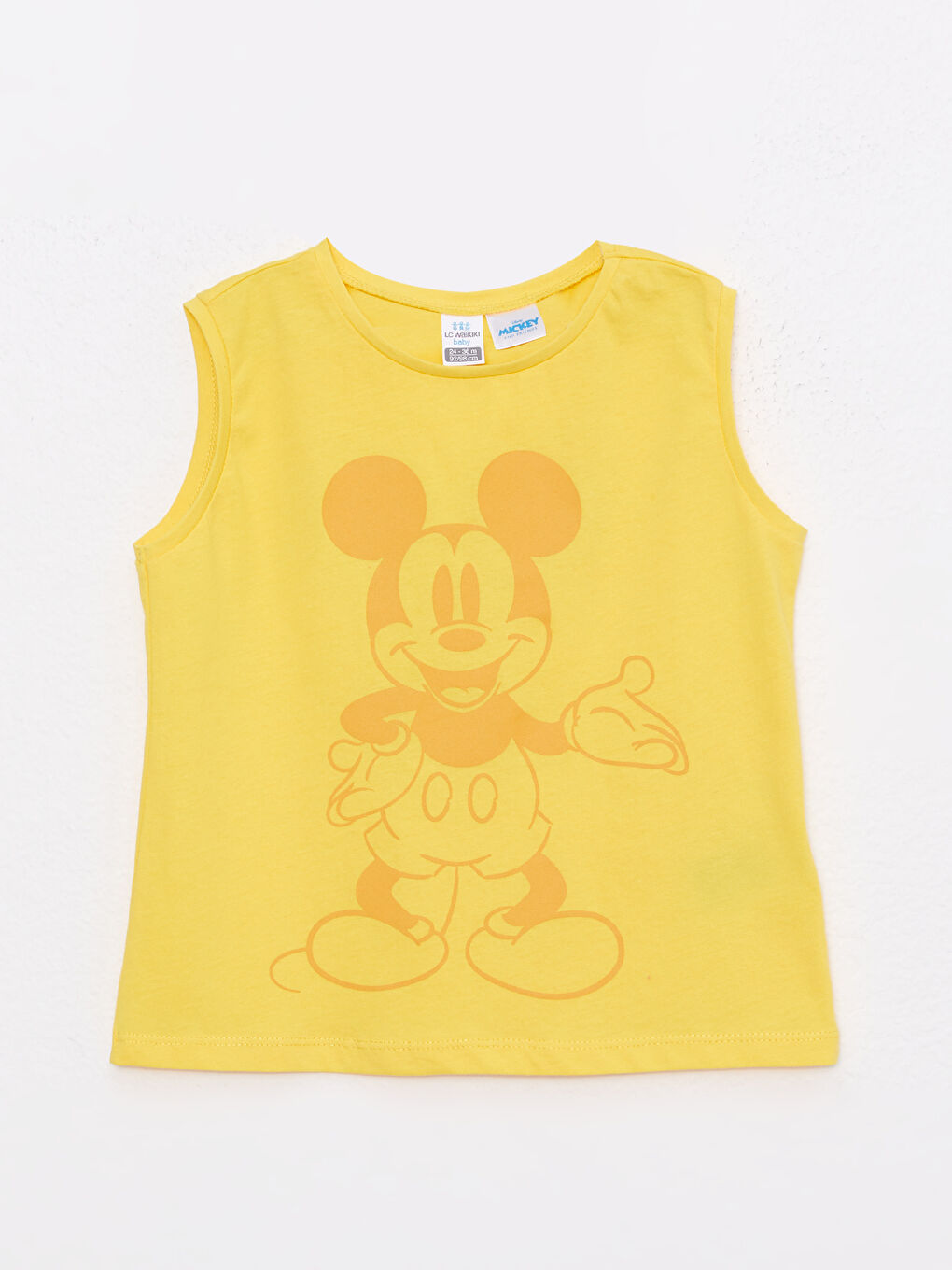 LCW baby Sari Bisiklet Yaka Mickey Mouse Baskılı Pamuklu Erkek Bebek Atlet - 3