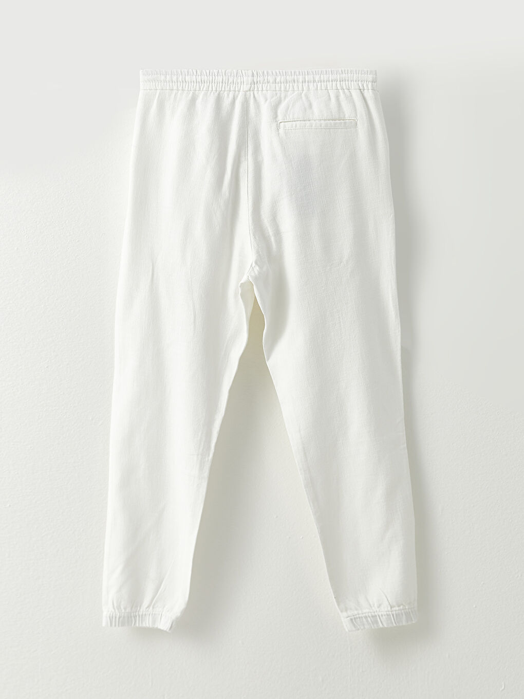 Ekru Slim Fit Keten Görünümlü Erkek Pantolon-6