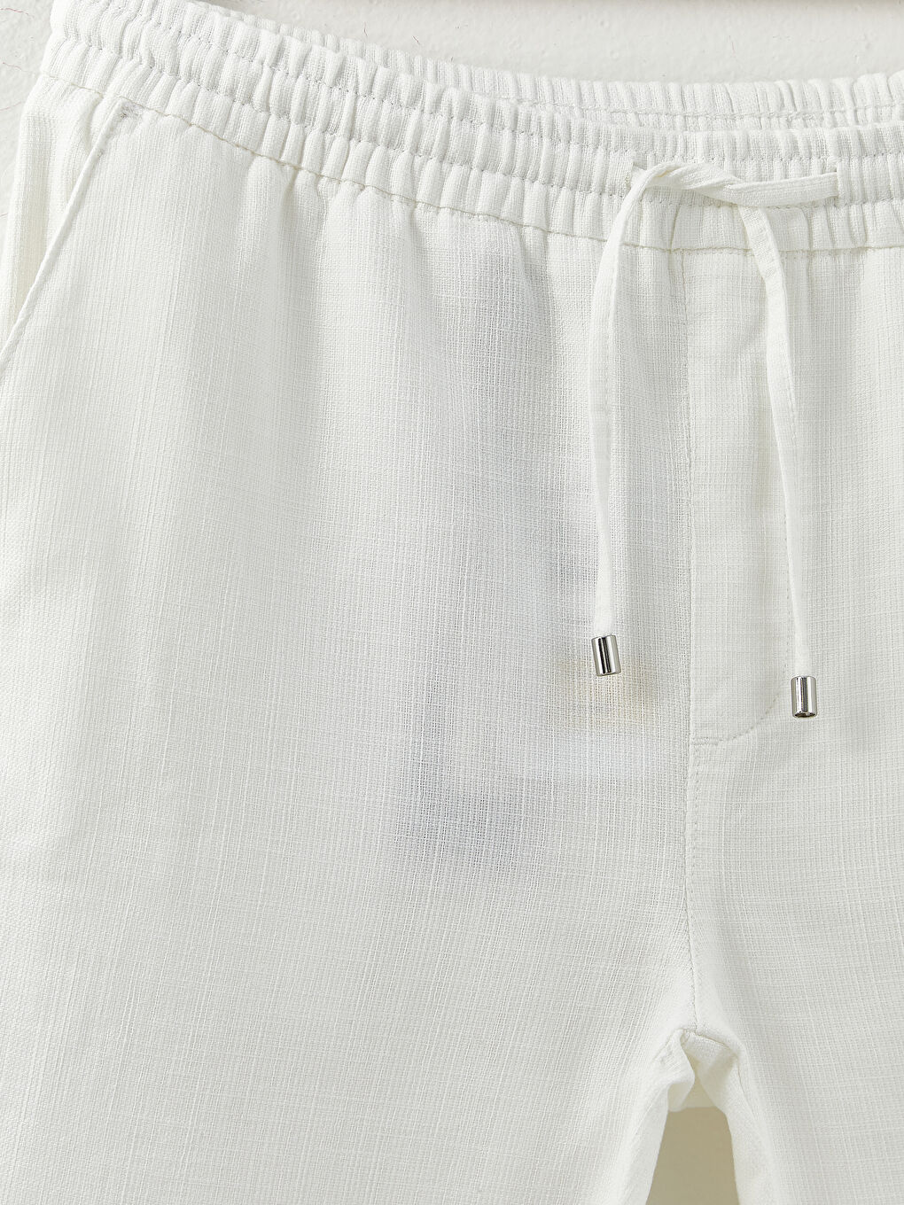 Ekru Slim Fit Keten Görünümlü Erkek Pantolon-7