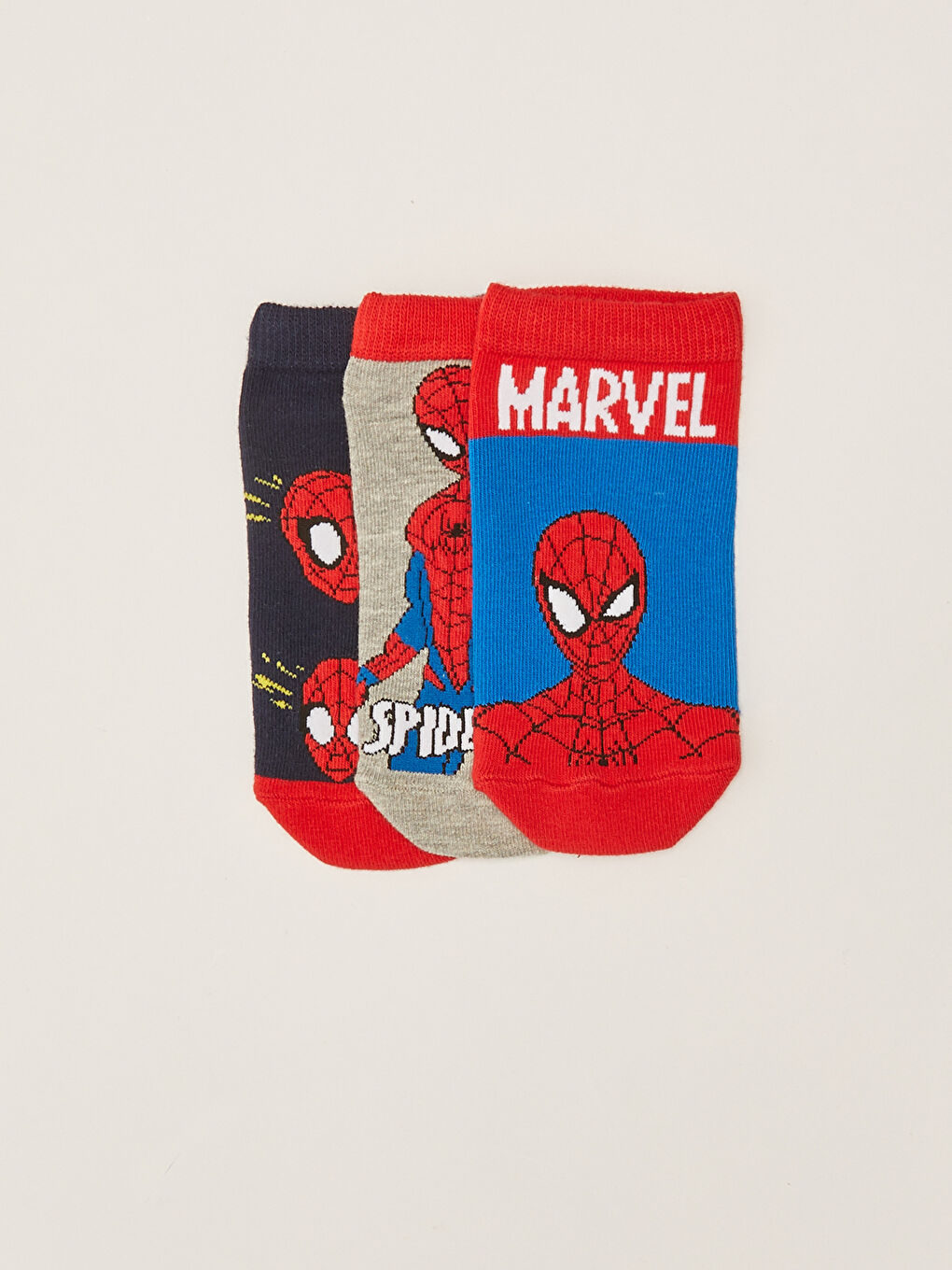 Karışık Spider-Man Desenli Erkek Çocuk Patik Çorap 3'lü-2