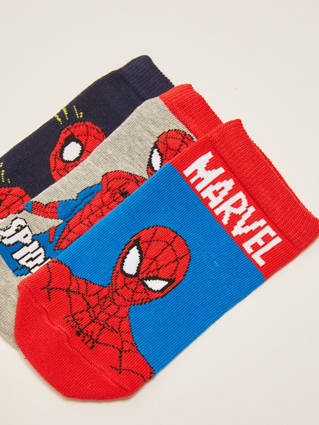 Karışık Spider-Man Desenli Erkek Çocuk Patik Çorap 3'lü-3