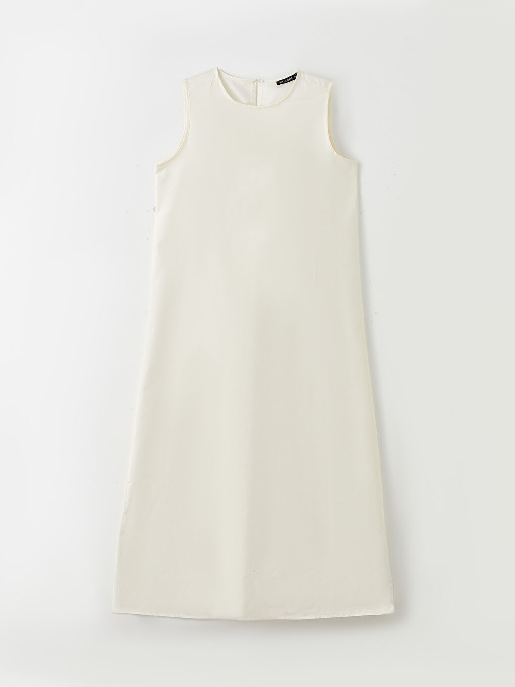 Beyaz Bisiklet Yaka Kadın Elbise Astarı