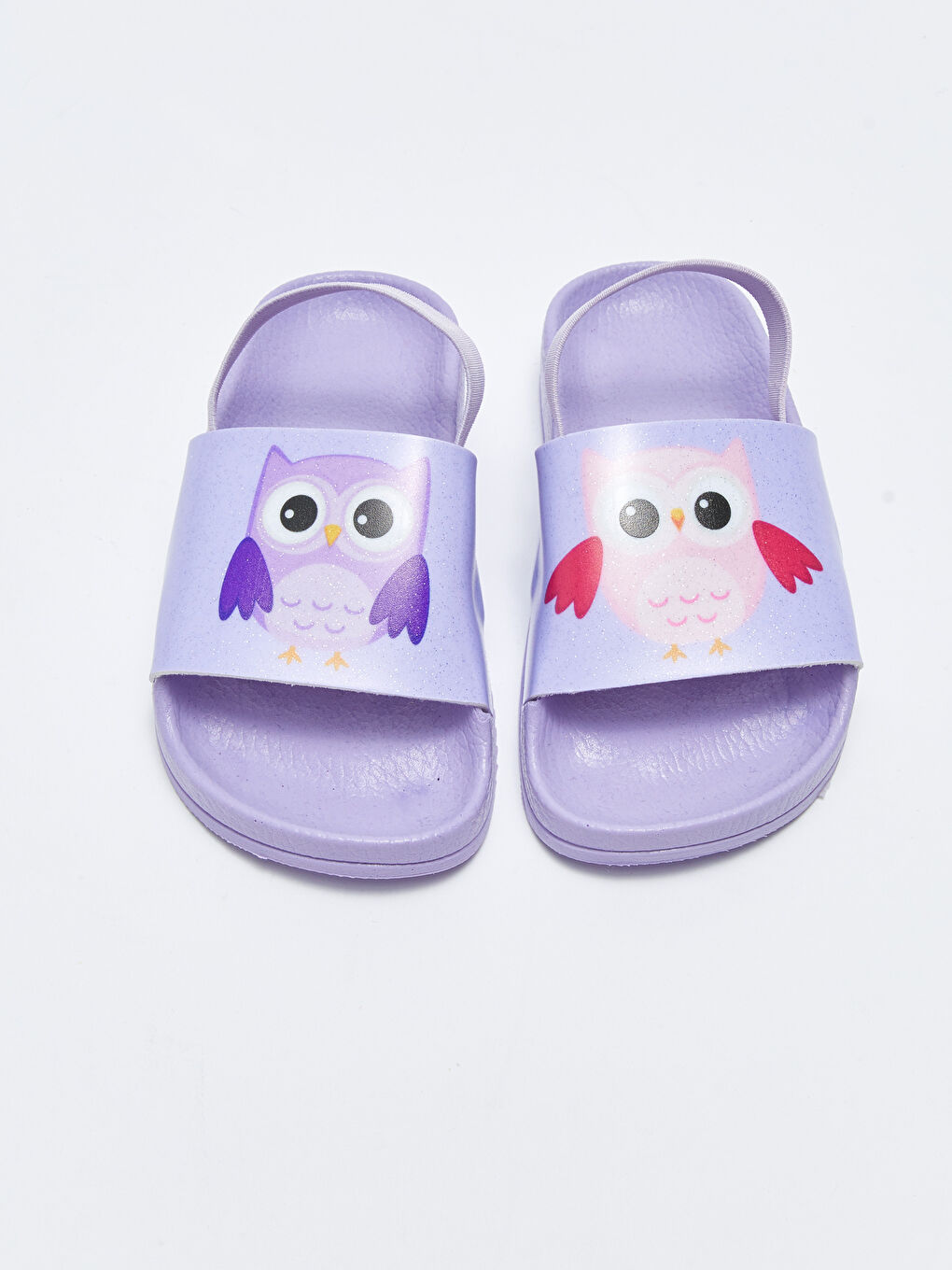 Lila Baskılı Lastikli Kız Bebek Plaj Terliği-2