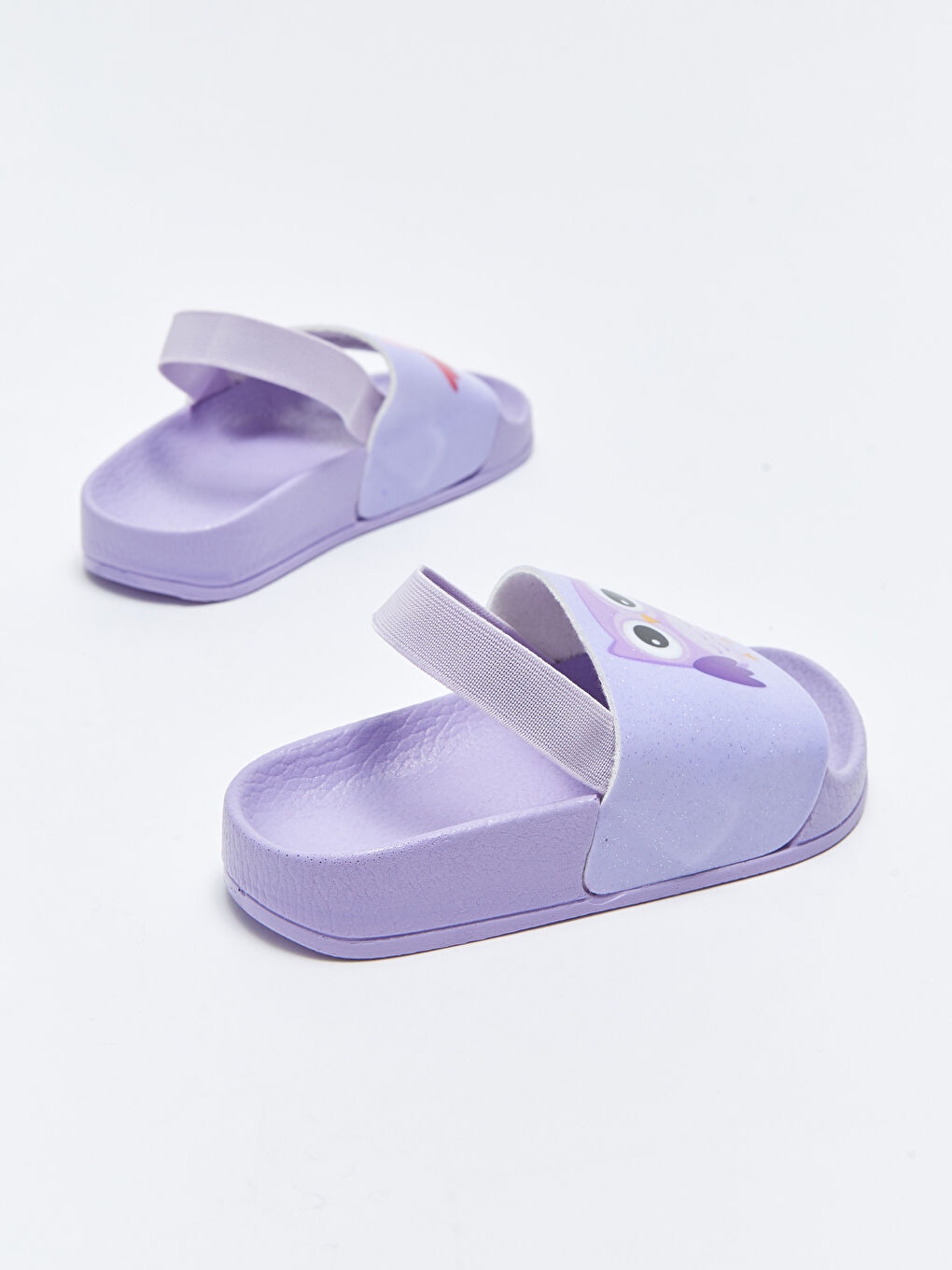 Lila Baskılı Lastikli Kız Bebek Plaj Terliği-4