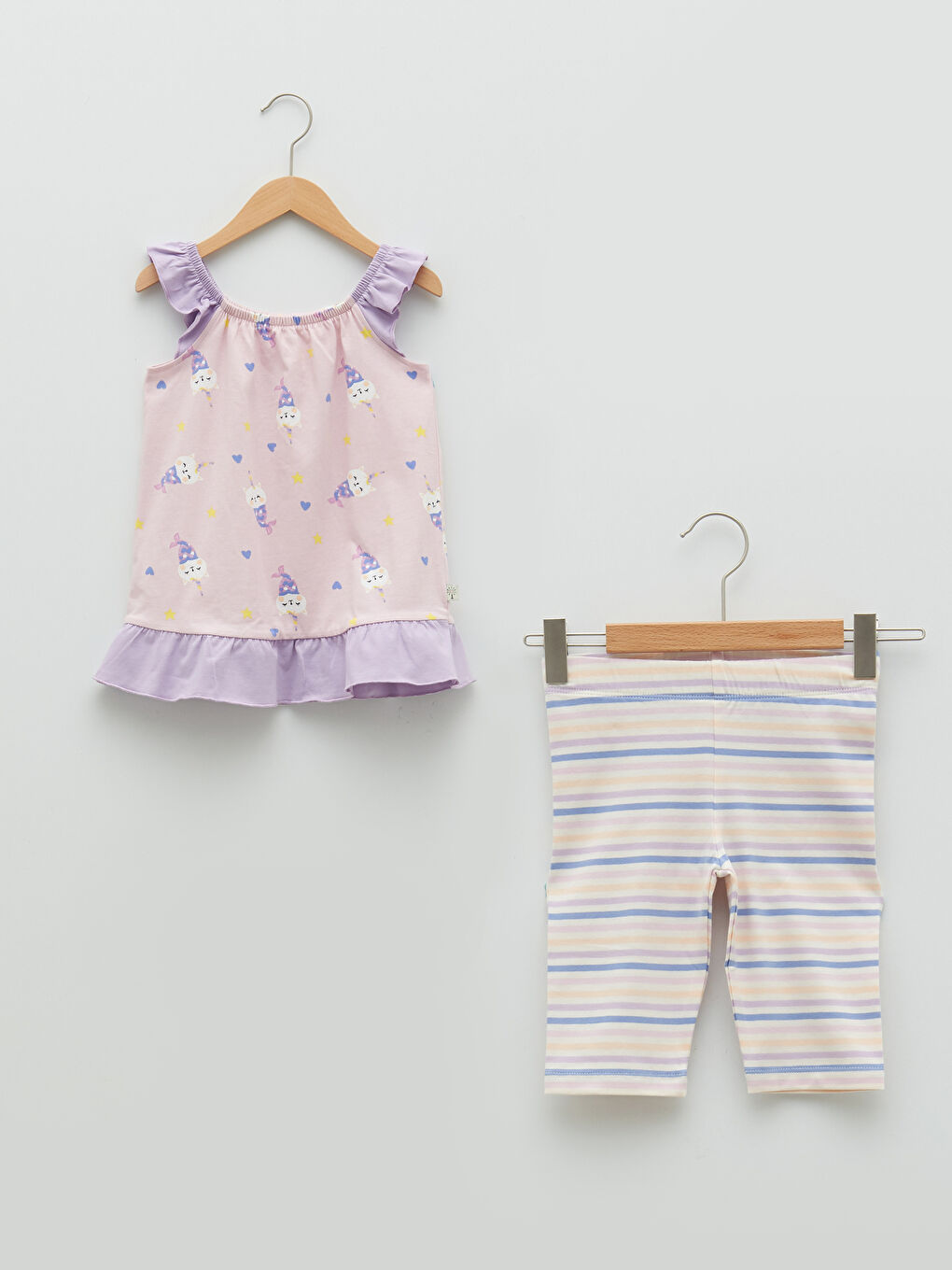 ORGANICKID Mor Baskılı Pijama Takımı