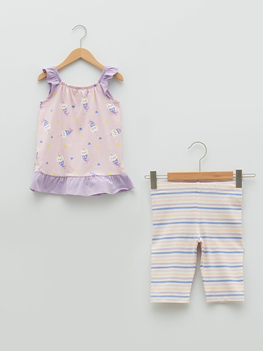 ORGANICKID Mor Baskılı Pijama Takımı - 1