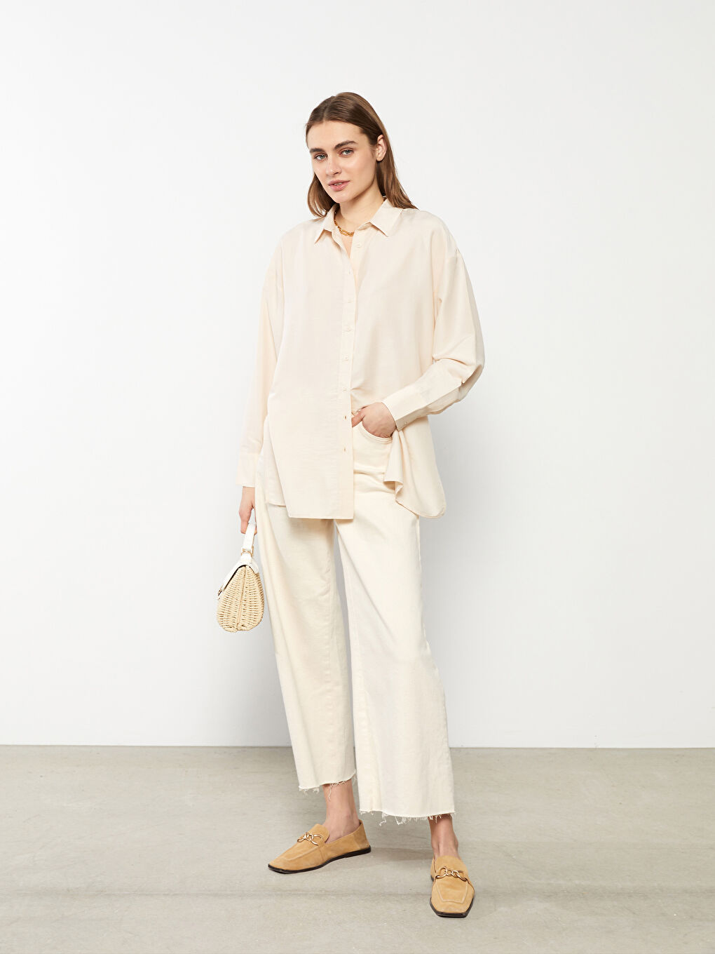 Buttoned Regular Long Sleeve Women's Shirt