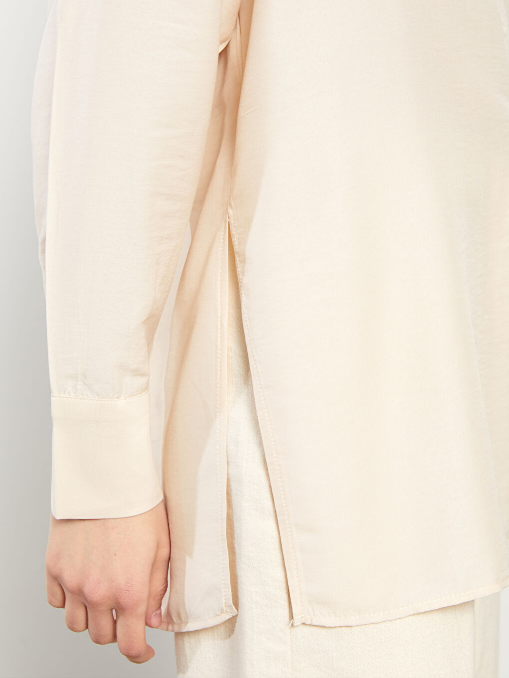 Buttoned Regular Long Sleeve Women's Shirt-3