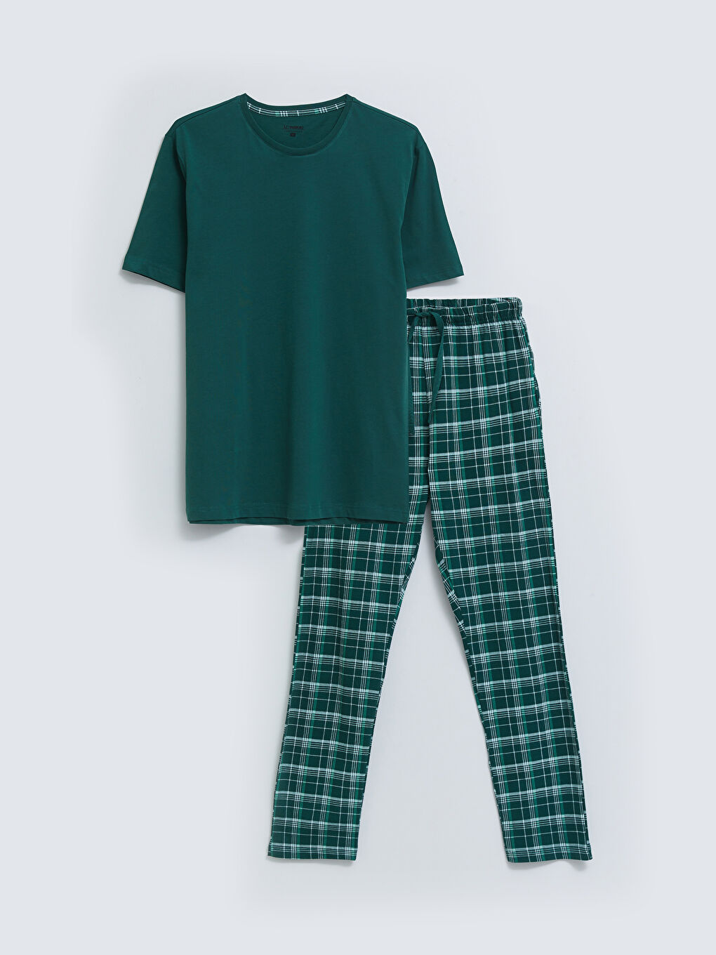 Yeşil Standart Kalıp Ekose Erkek Pijama Takımı-6